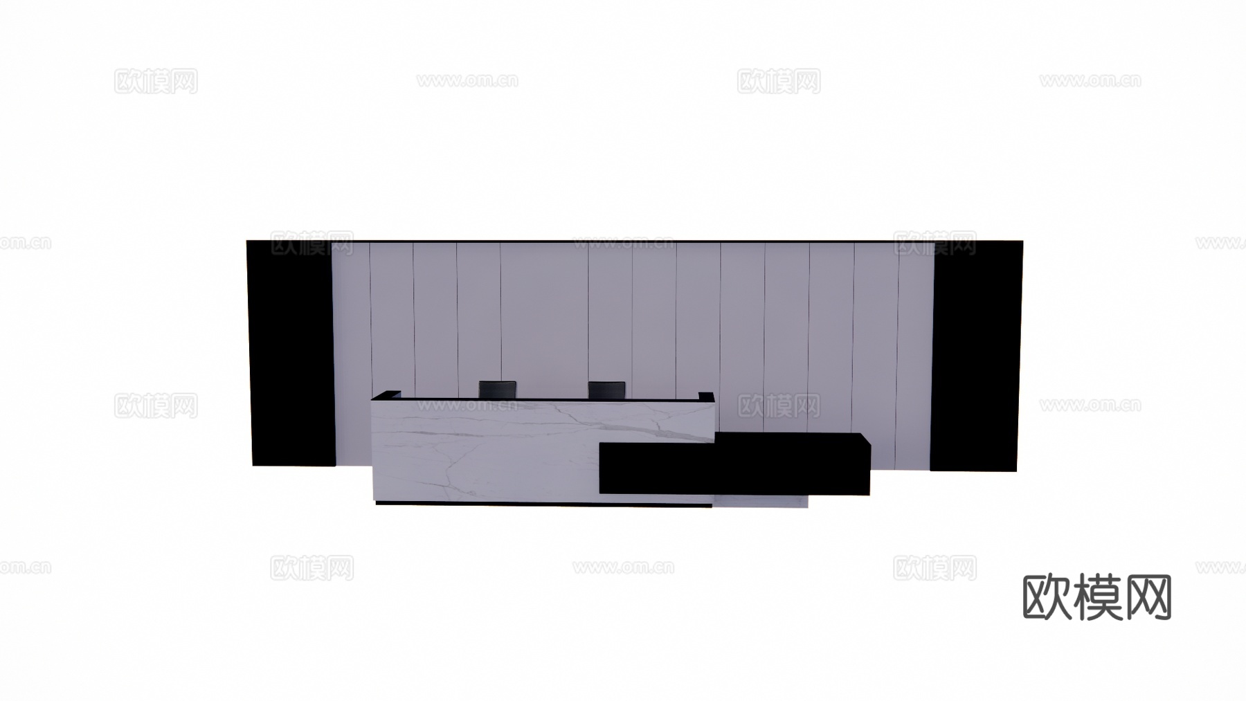 办公 前台接待 展厅 办公空间 接待su模型