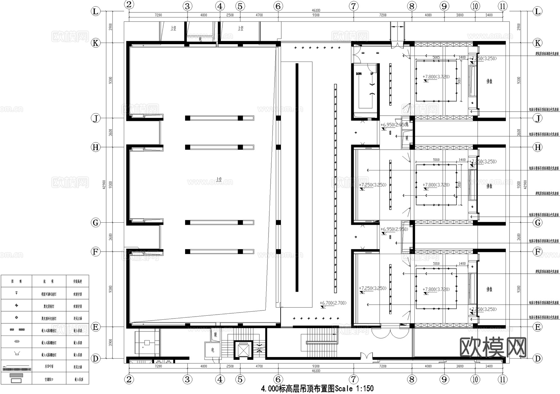 文化展厅工艺美术艺术馆平面图cad施工图
