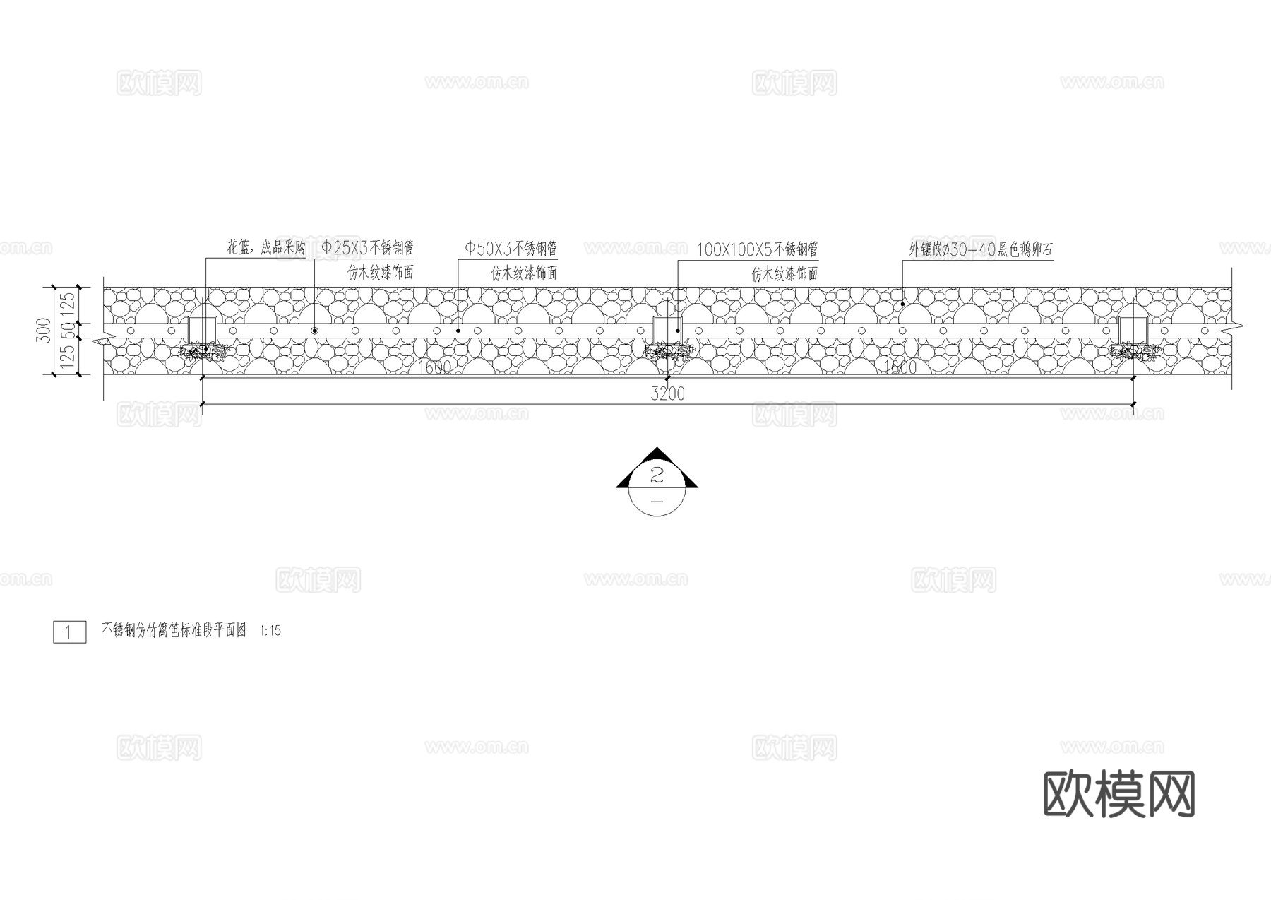 菜地仿竹篱笆CAD施工图cad施工图