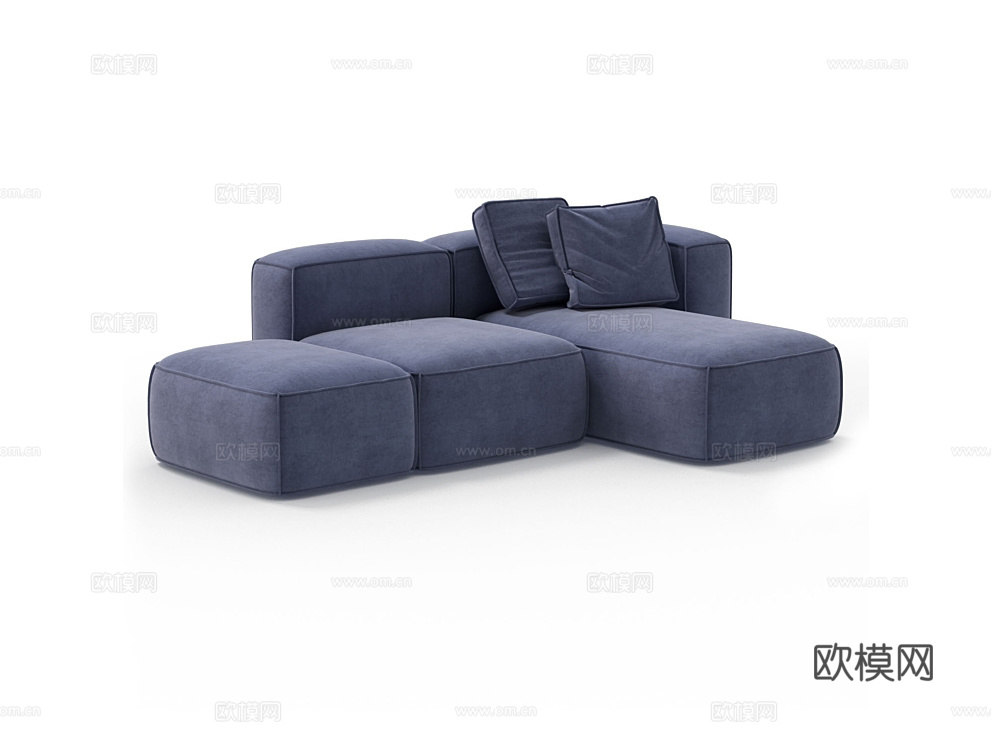 Natconcepts 蓝色双人沙发3d模型下载（渲染图2）
