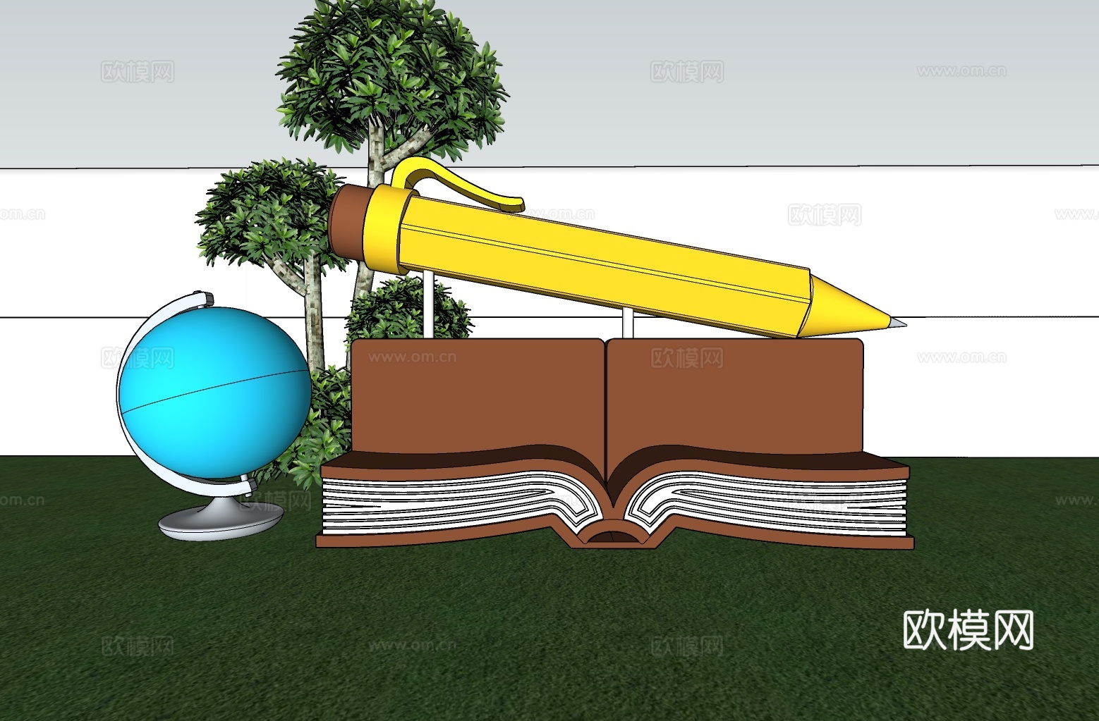 科技美陈 书籍美陈 公园打卡美陈su模型