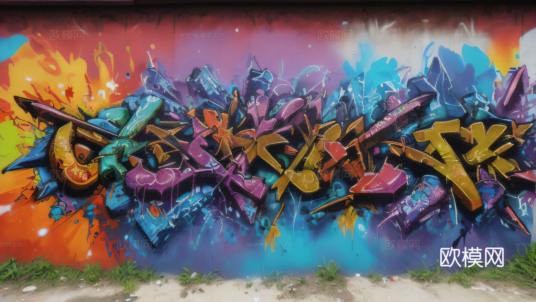 街头涂鸦绘画喷漆墙绘233