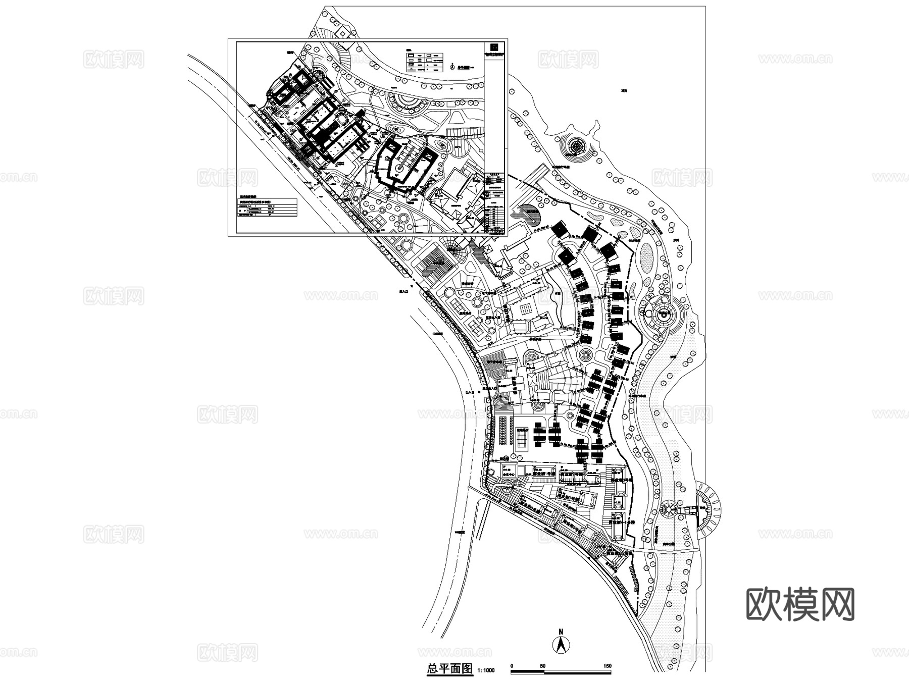 邛海柏乐度假酒店建筑CAD平面+SU+文本cad施工图