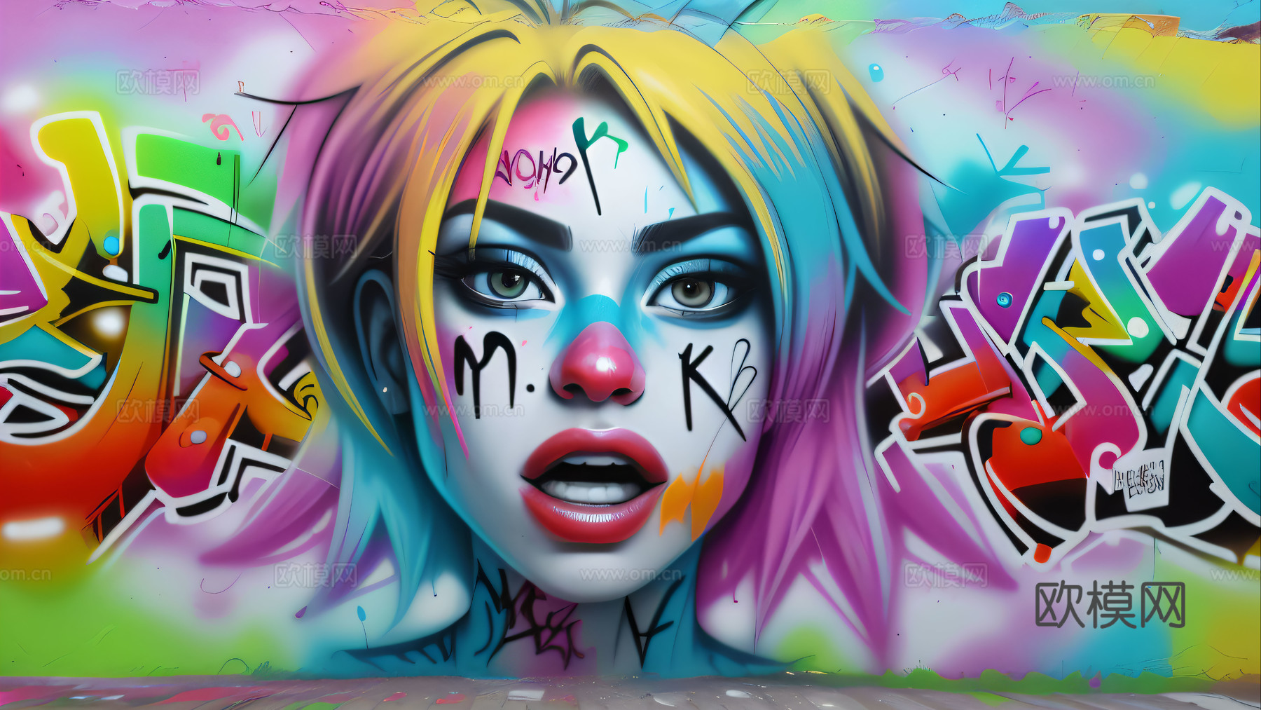 街头涂鸦绘画喷漆墙绘242