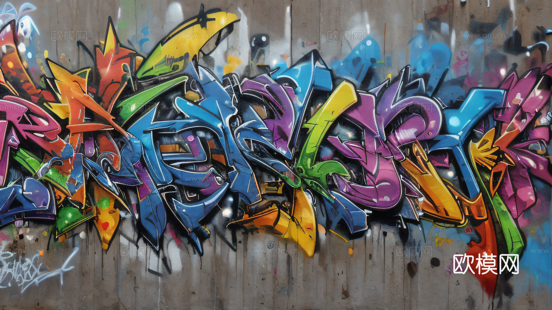 街头涂鸦绘画喷漆墙绘237下载