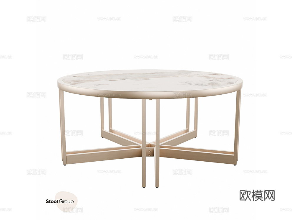 StoolGroup 轻奢角几3d模型下载（渲染图1）