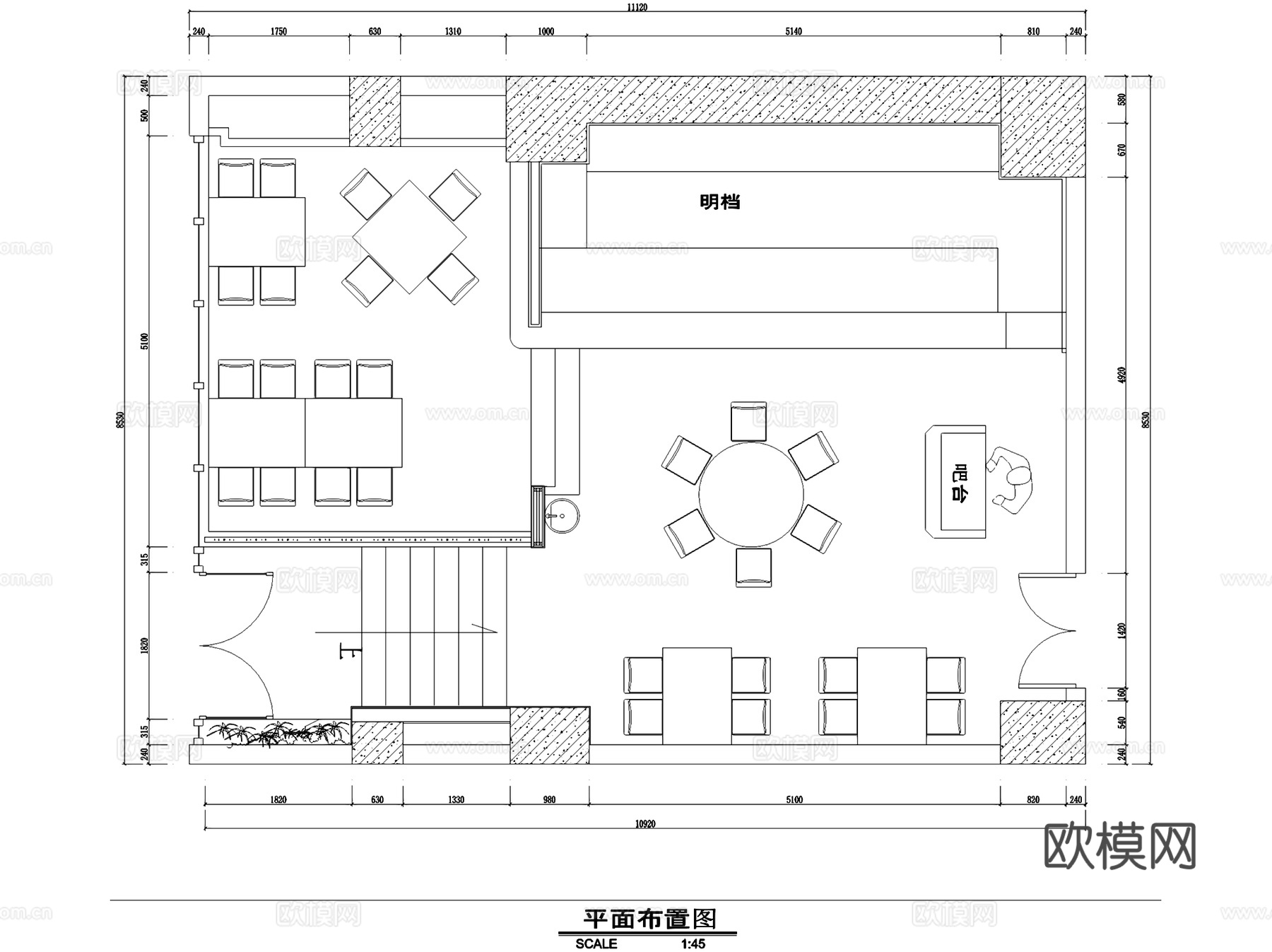 烹虾专门店室内工装CAD施工图cad施工图