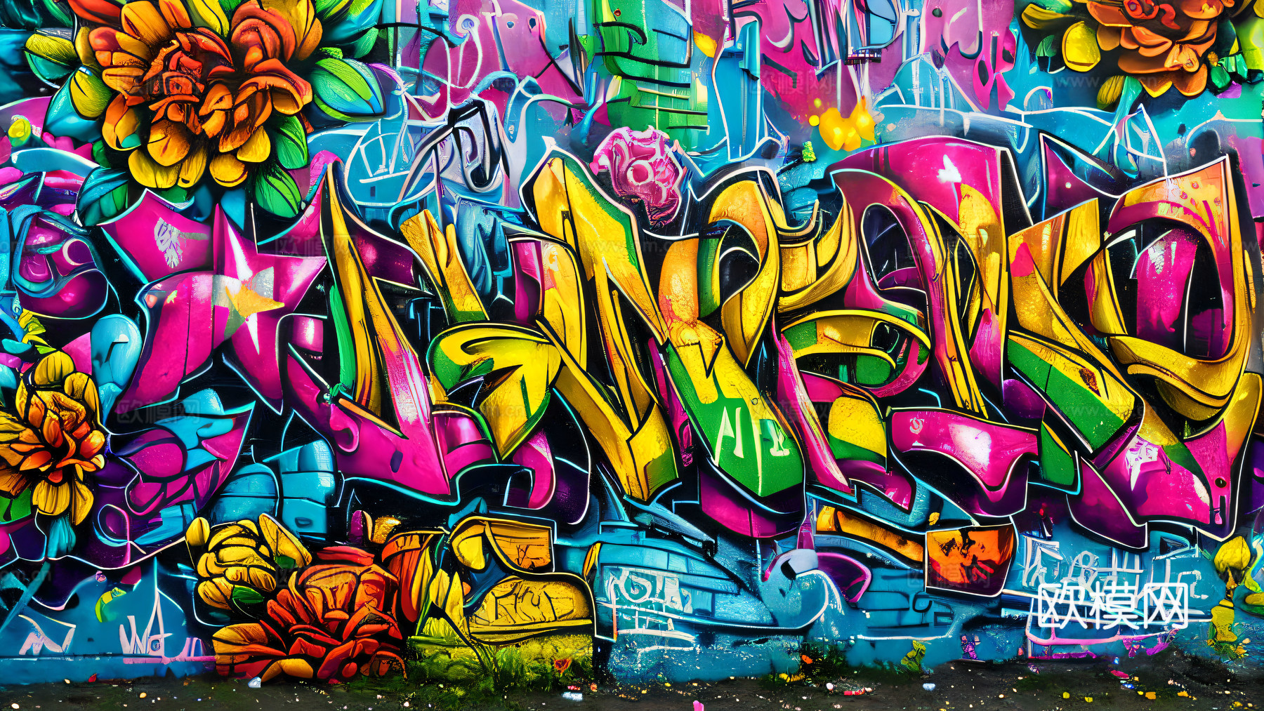 街头涂鸦绘画喷漆墙绘256