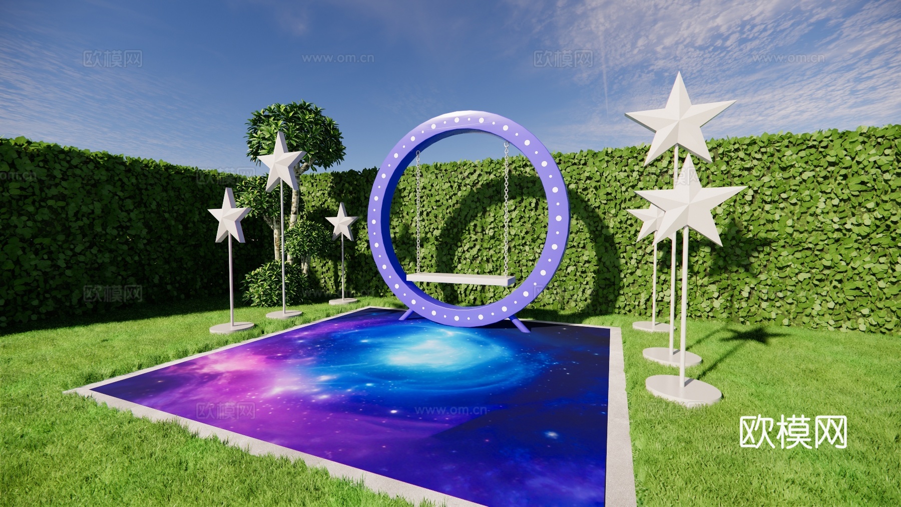 科技美陈打卡 星空美陈打卡 公园美陈打卡su模型