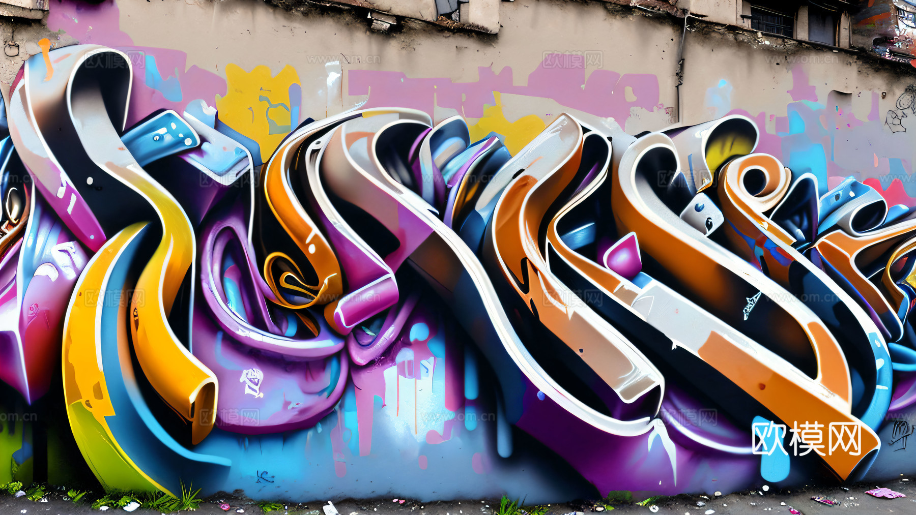 街头涂鸦绘画喷漆墙绘225