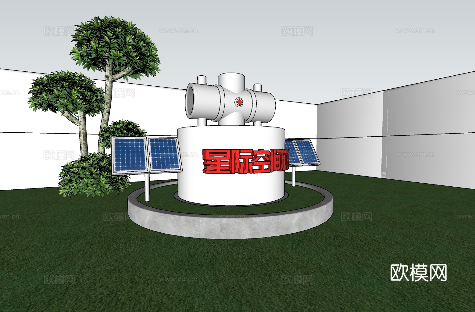 科技美陈打卡 星际美陈打卡 公园美陈打卡 星际空间站美陈su模型
