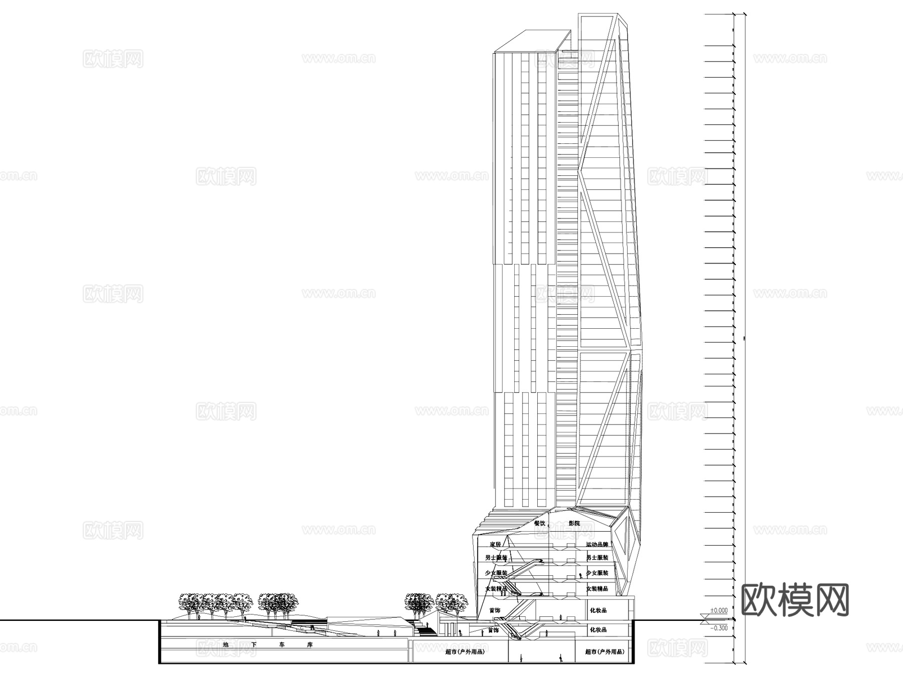南京清江广场商业综合体建筑CAD施工图+文本+SUcad施工图