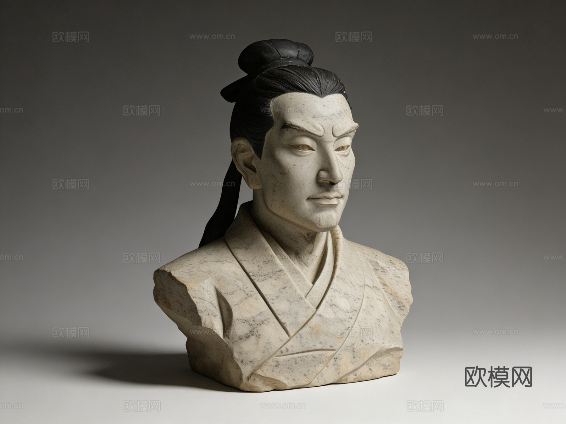 石雕 人像 胸像 古代 半身像su模型