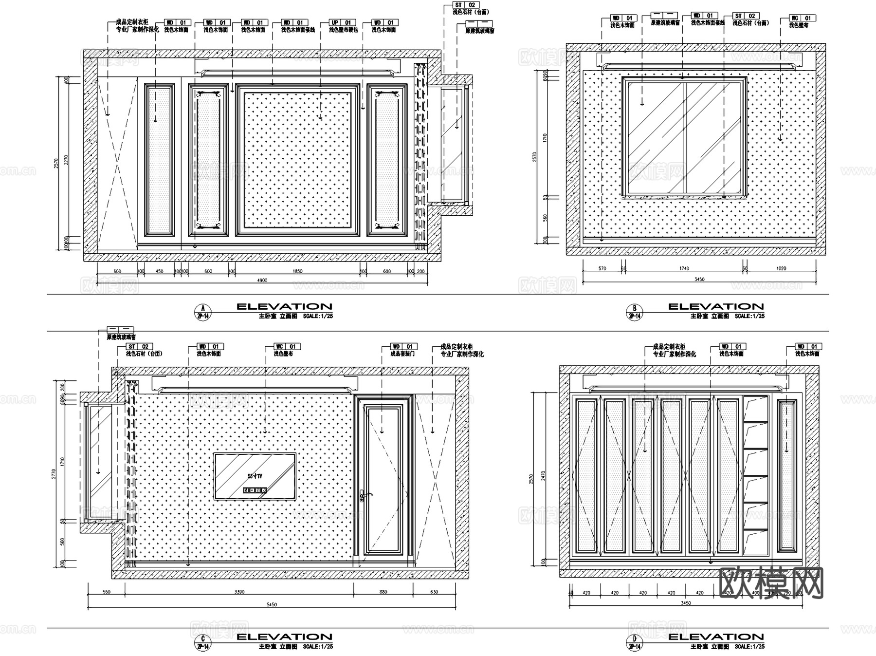 法式跃层复式室内家装CAD施工图cad施工图