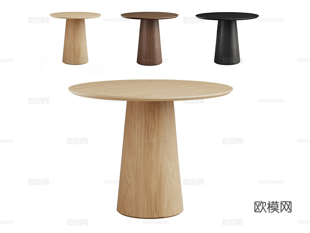 MANO FACTORY 原木风餐桌3d模型下载（渲染图1）