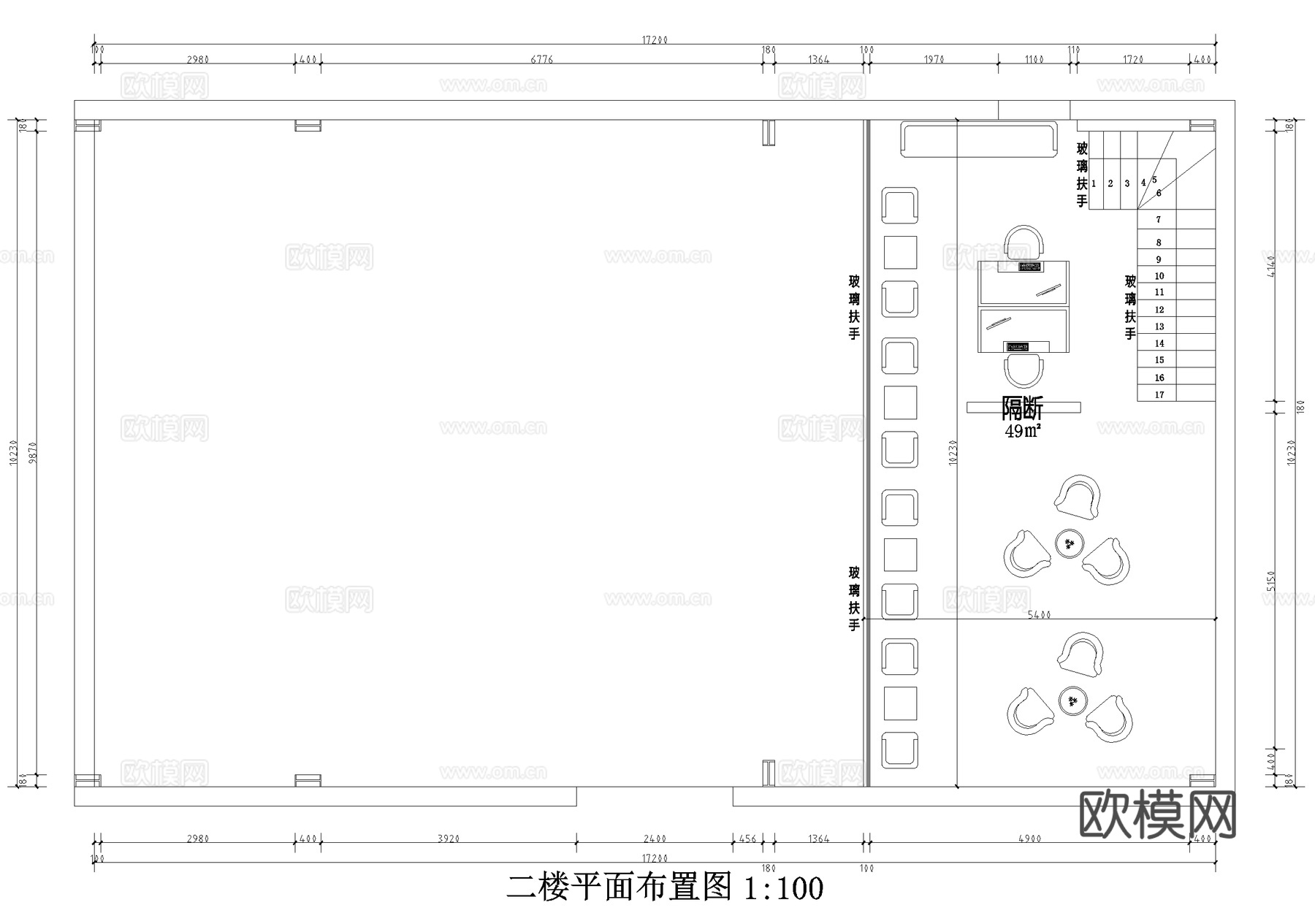 直播间平面图cad施工图