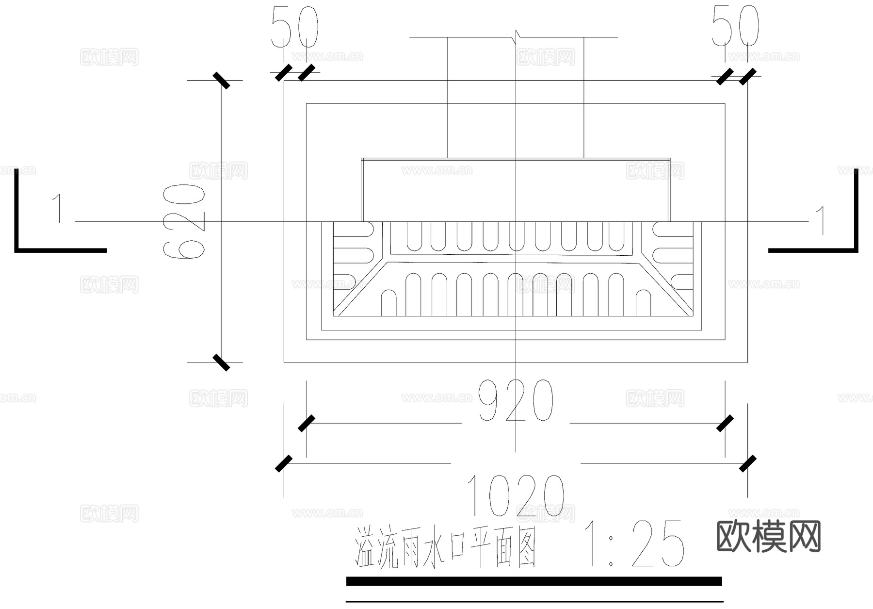 雨水花园溢流口 穿孔管 海绵城市设施给排水节点cad施工图