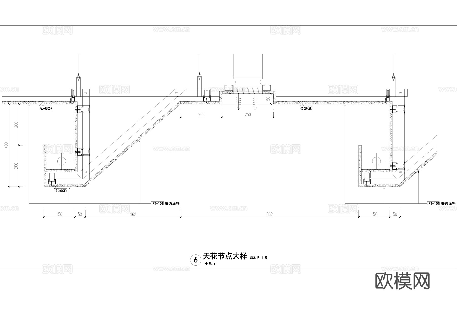 双层纸面石膏板吊顶天花节点CAD施工图cad施工图