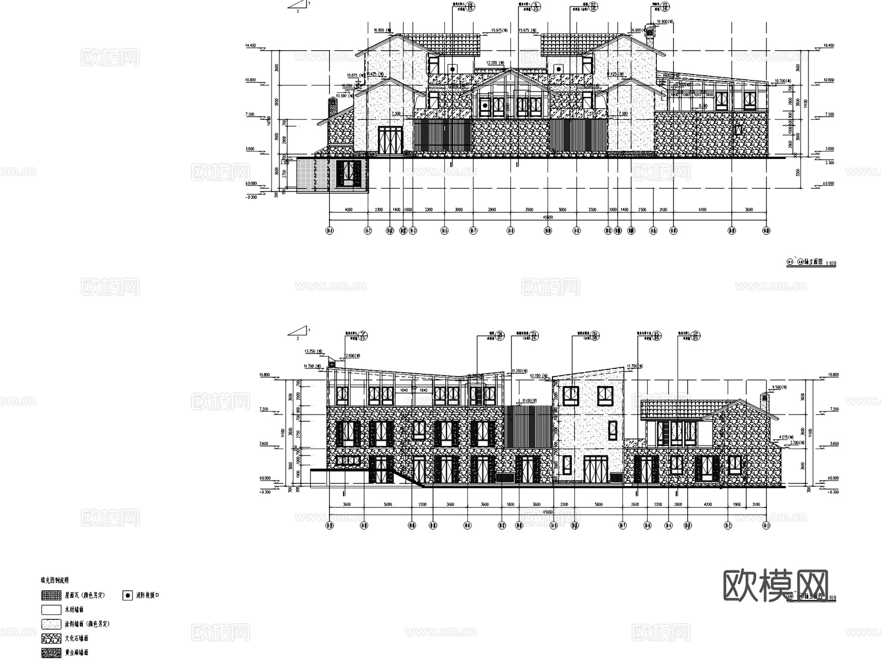 千峡湖北山旅游度假小镇酒店建筑规划CAD施工图cad施工图