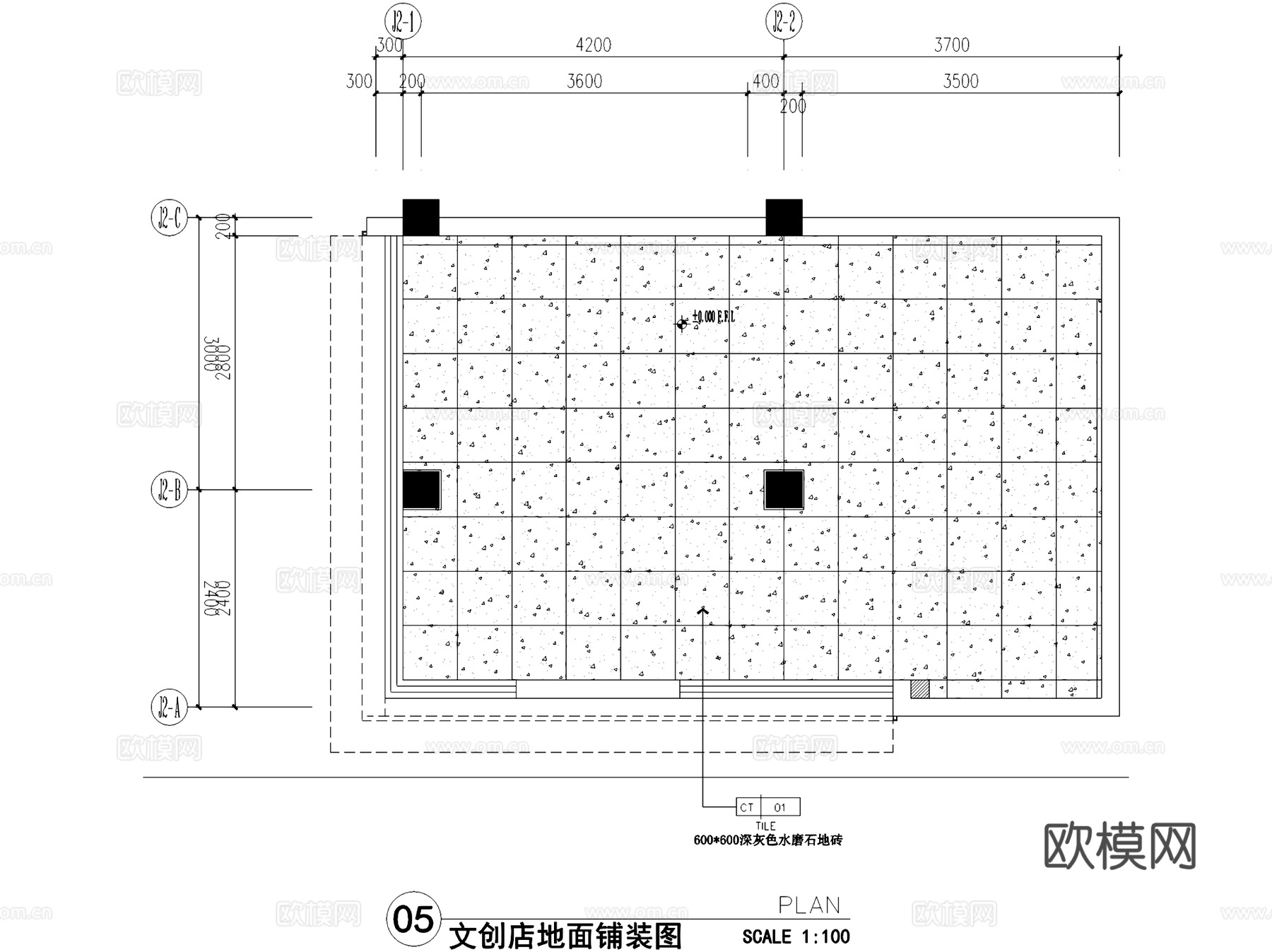 归原衡山造物文创店室内工装CAD施工图cad施工图