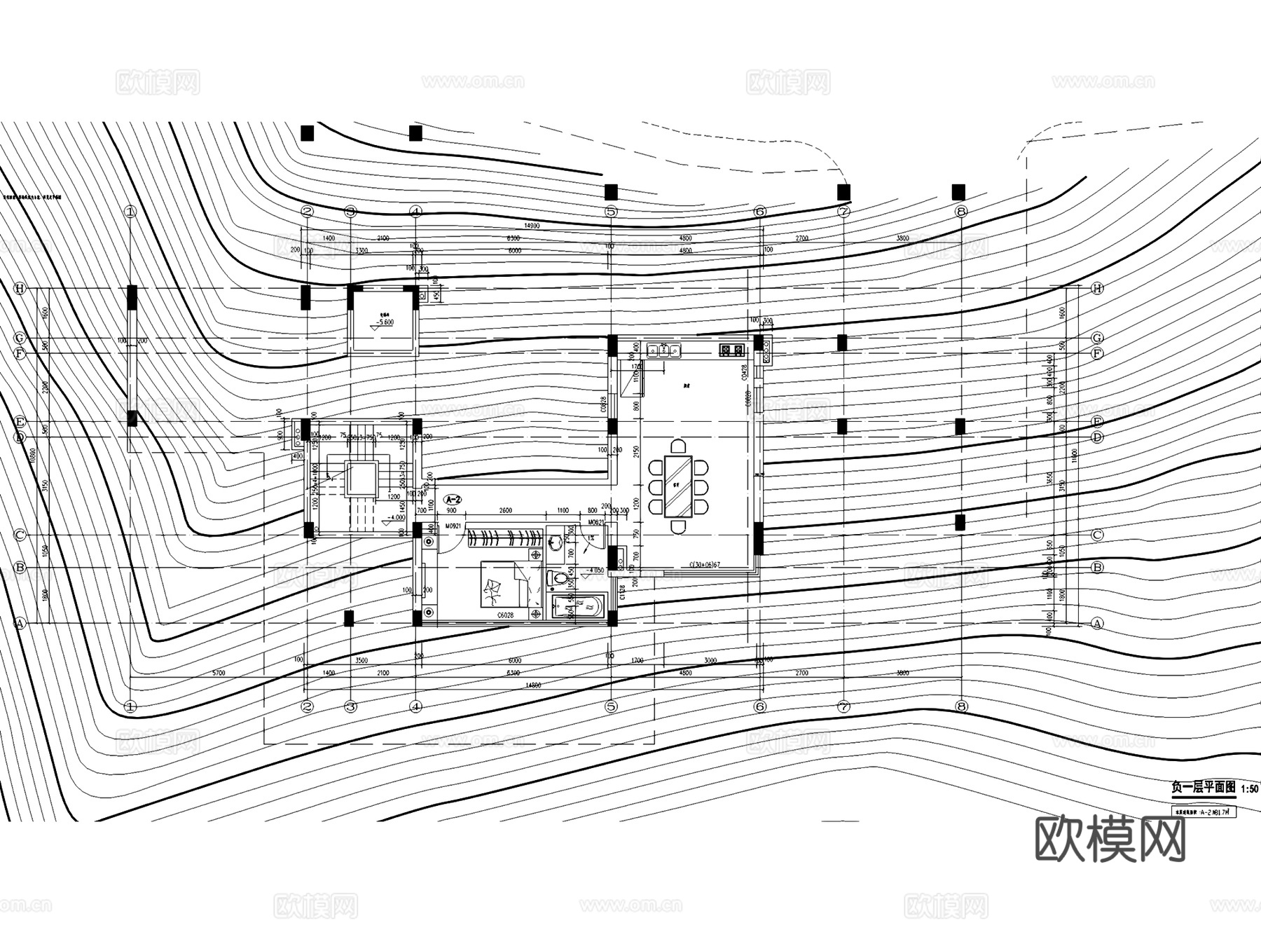 东部华侨城天麓八区山地别墅建筑CAD施工图cad施工图