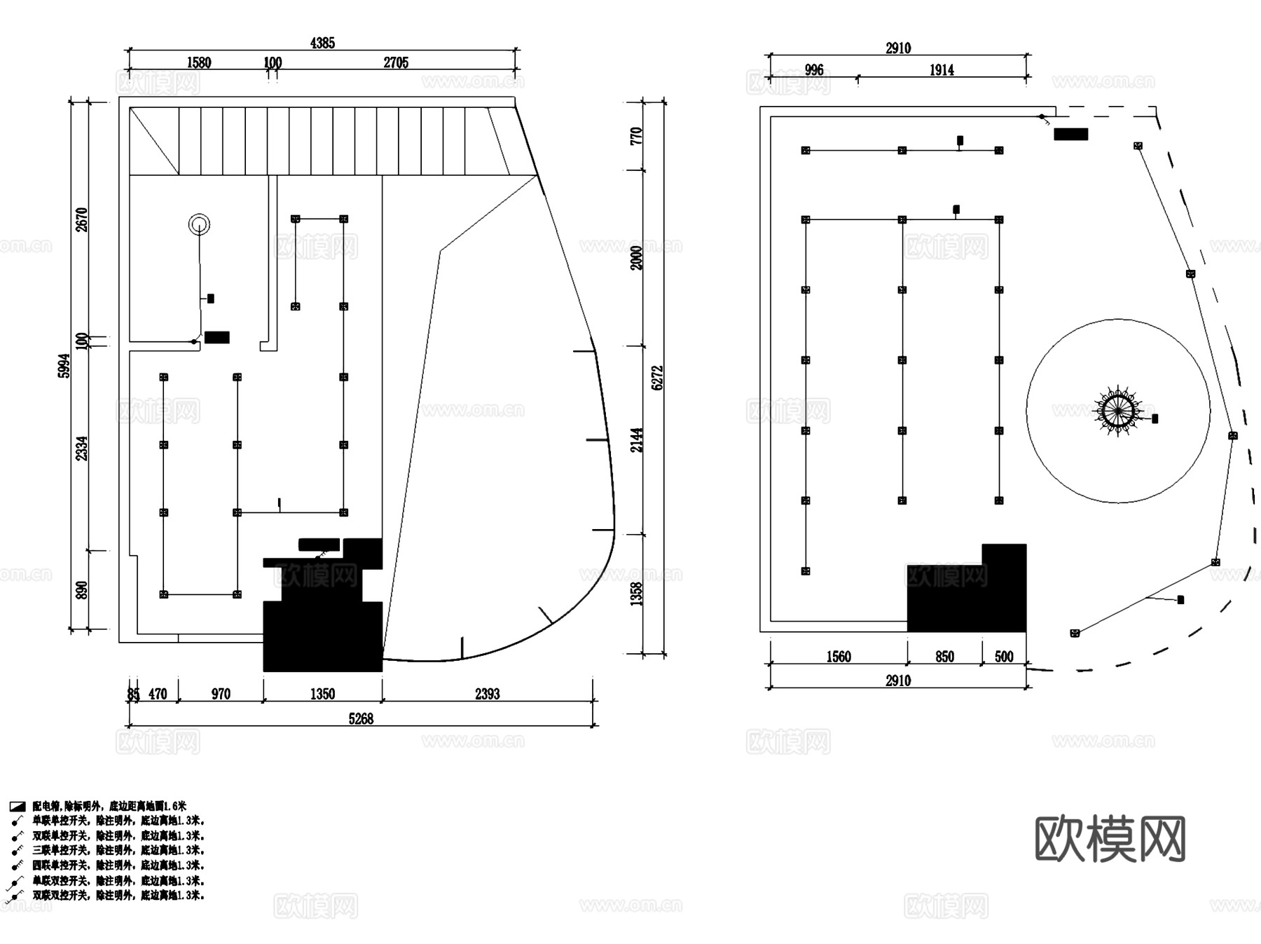 深圳海岸城猫咖商铺室内装饰CAD施工图+SUcad施工图