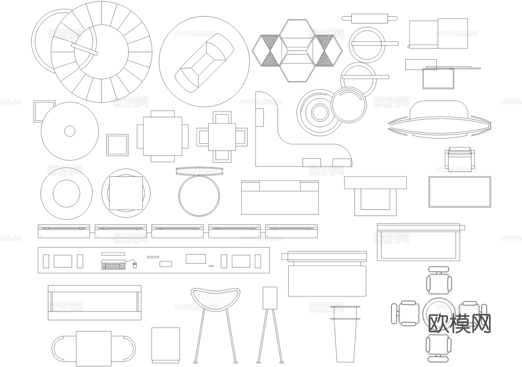 展台中岛台cad施工图