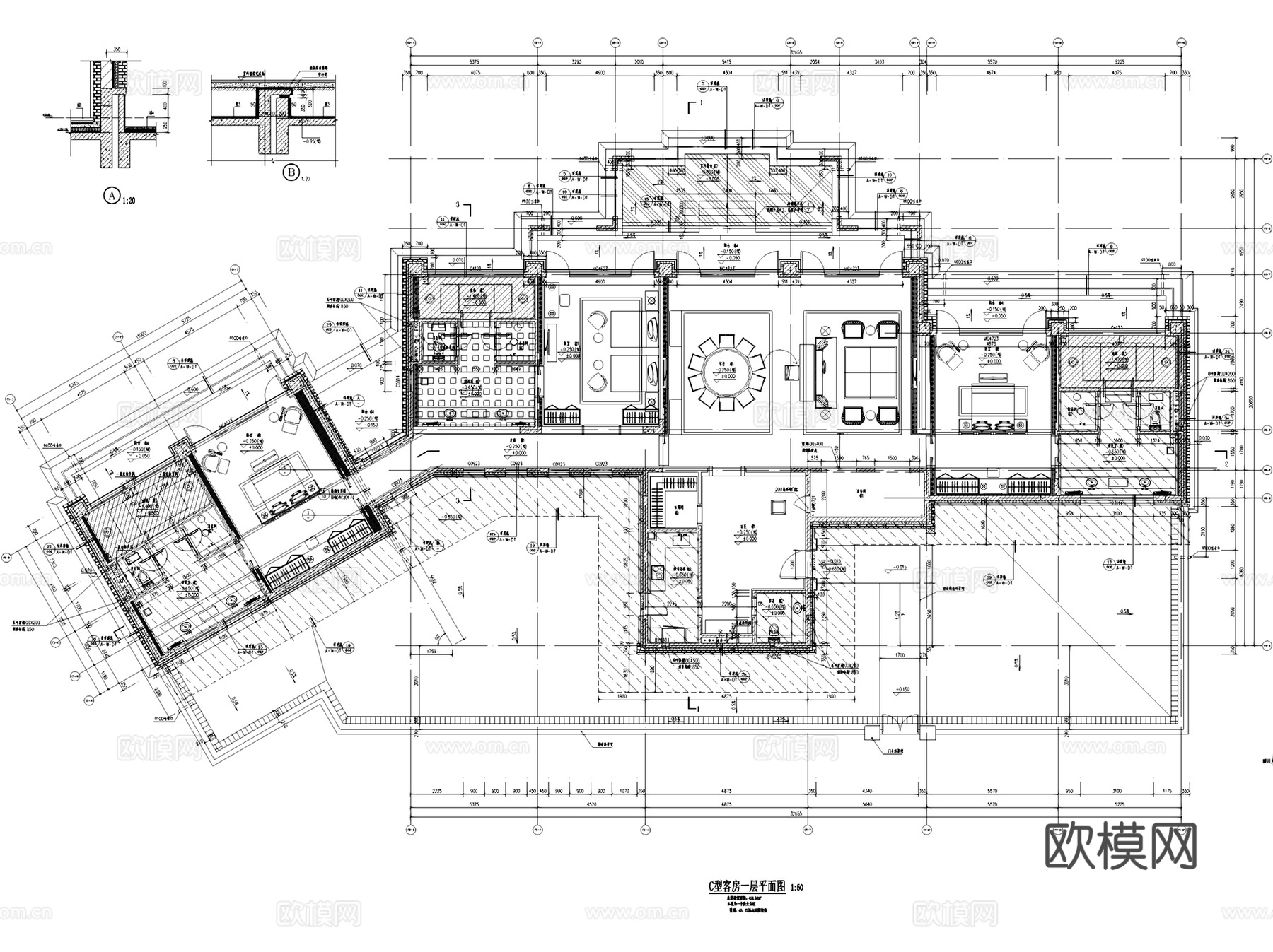九寨沟丽思卡尔顿酒店建筑规划CAD施工图cad施工图