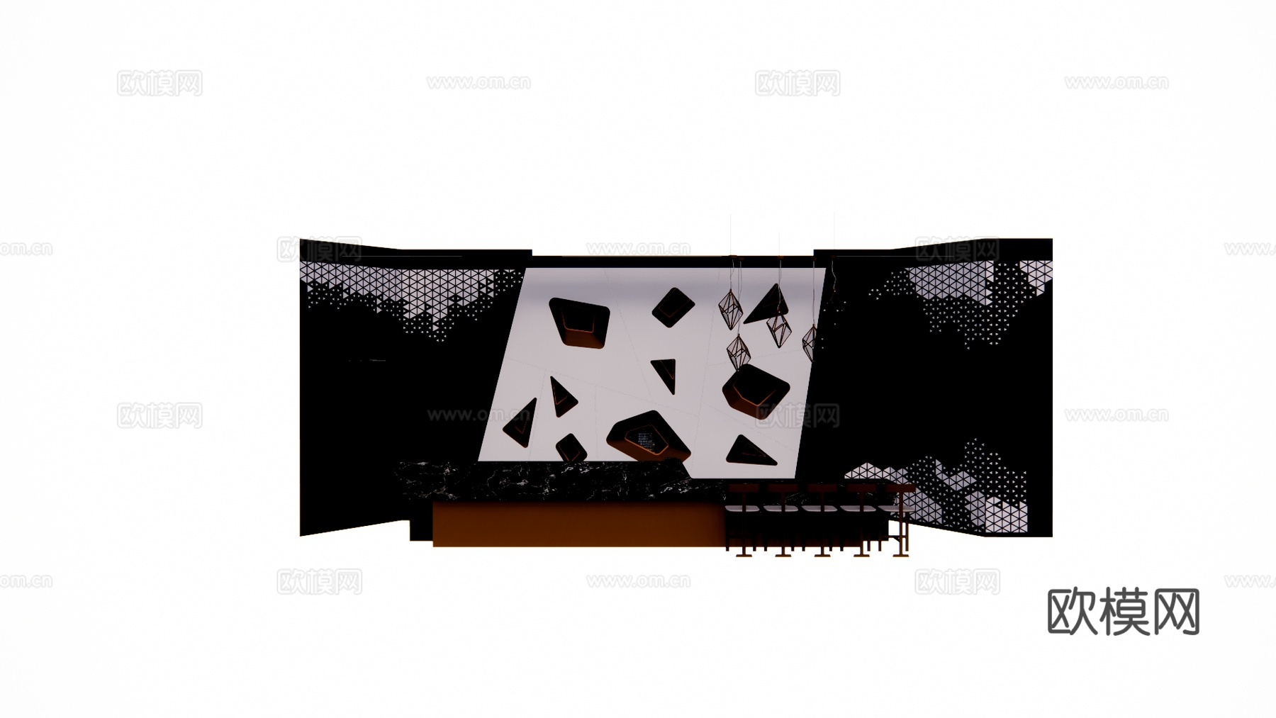 前台 接待 展厅 工装 办公室 前台接待 办公空间su模型