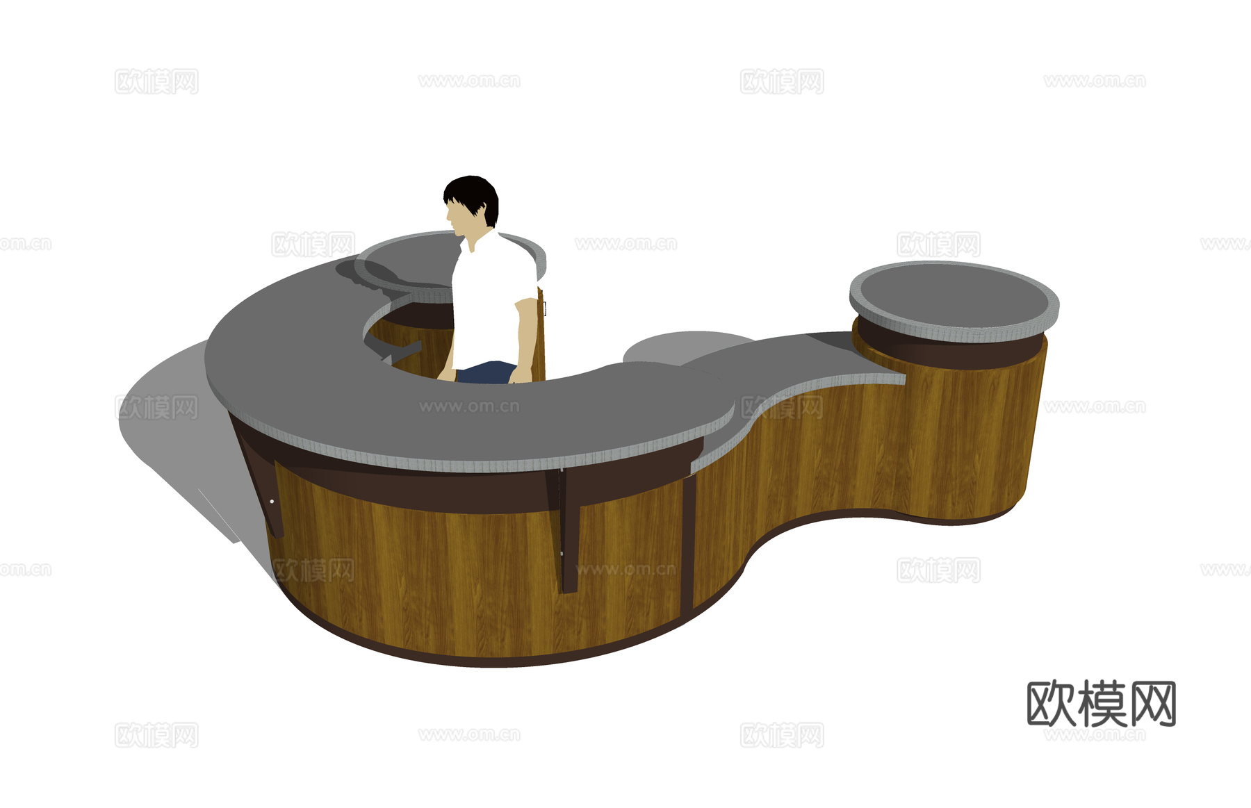 公司前台 大厅 办公 酒店前台 展厅su模型