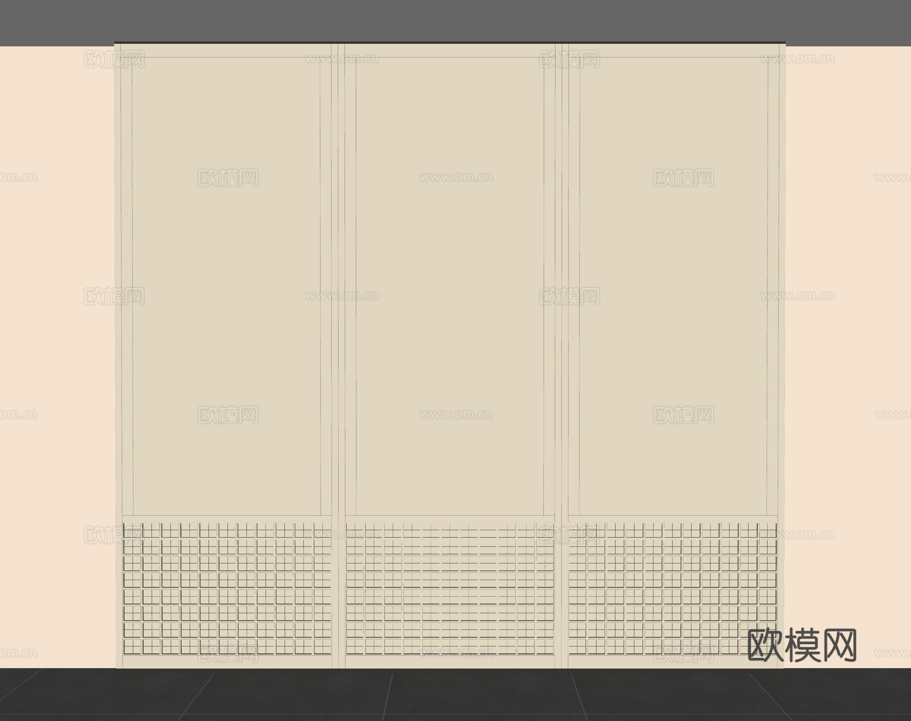 现代奶油风护墙板 背景墙 造型墙 造型板 墙面造型su模型