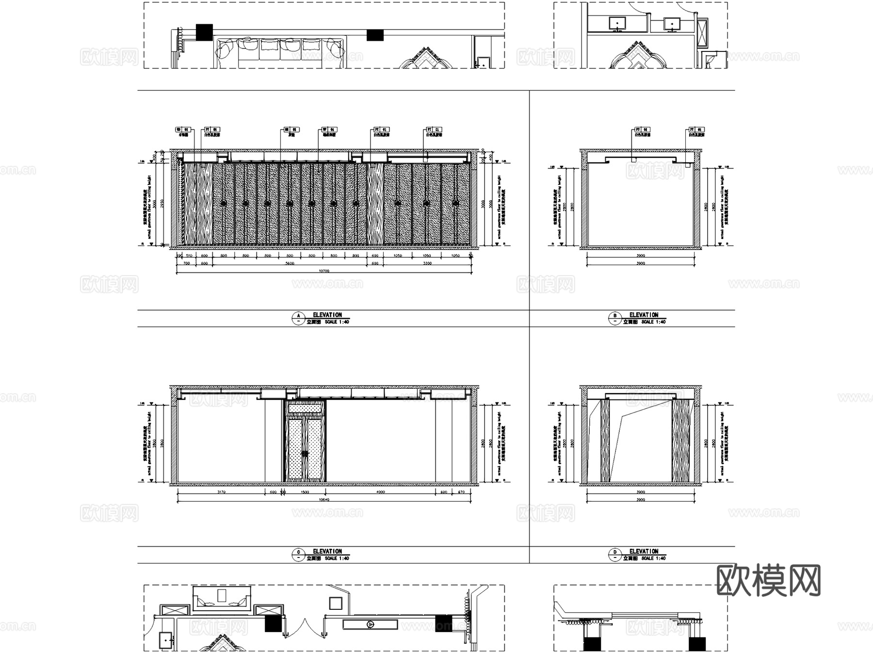 河池公寓酒店会所层室内工装CAD施工图cad施工图
