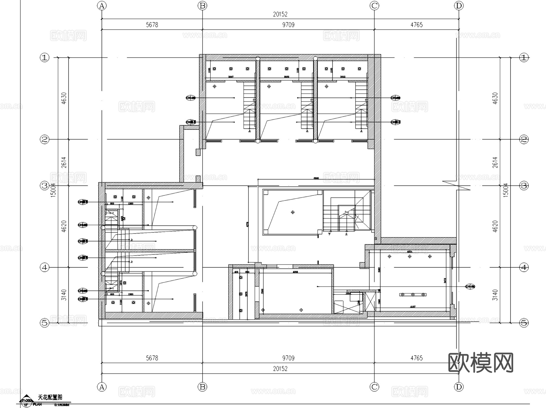 八宝坑胡同35号酒店室内工装平面系统图CAD施工图cad施工图