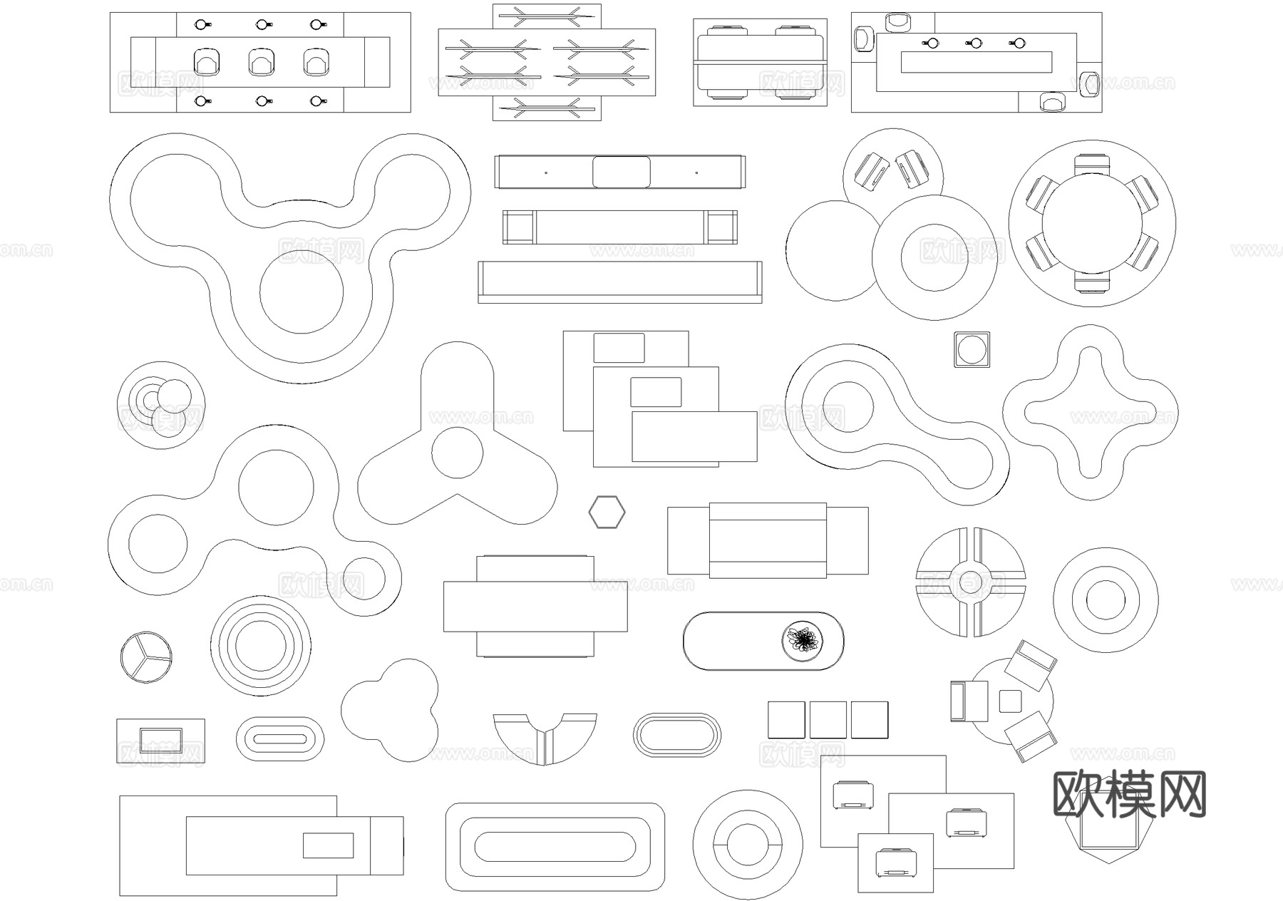 柜子货架柜台展台平面图块cad施工图
