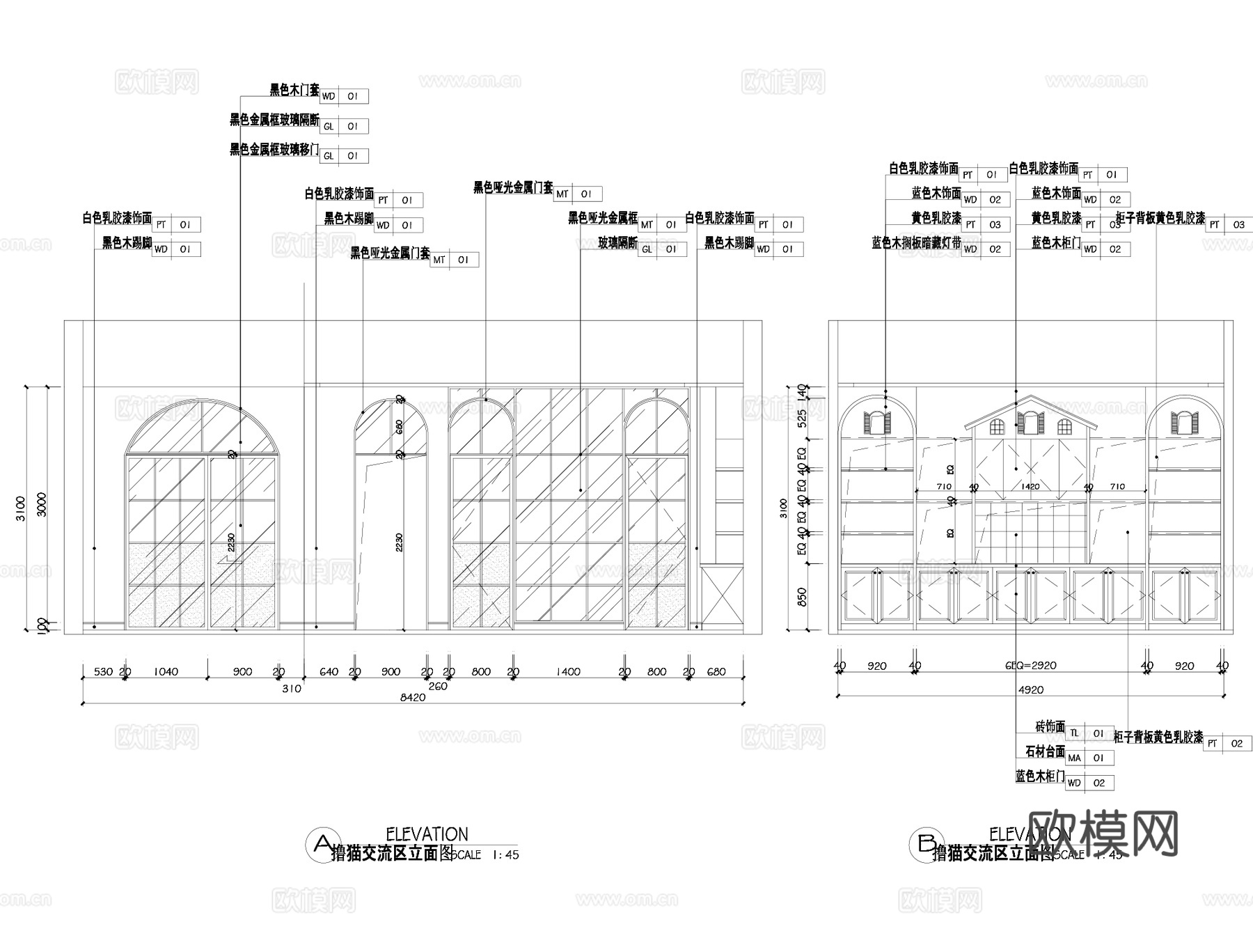 宠物店猫狗舍室内装饰CAD施工图整套cad施工图