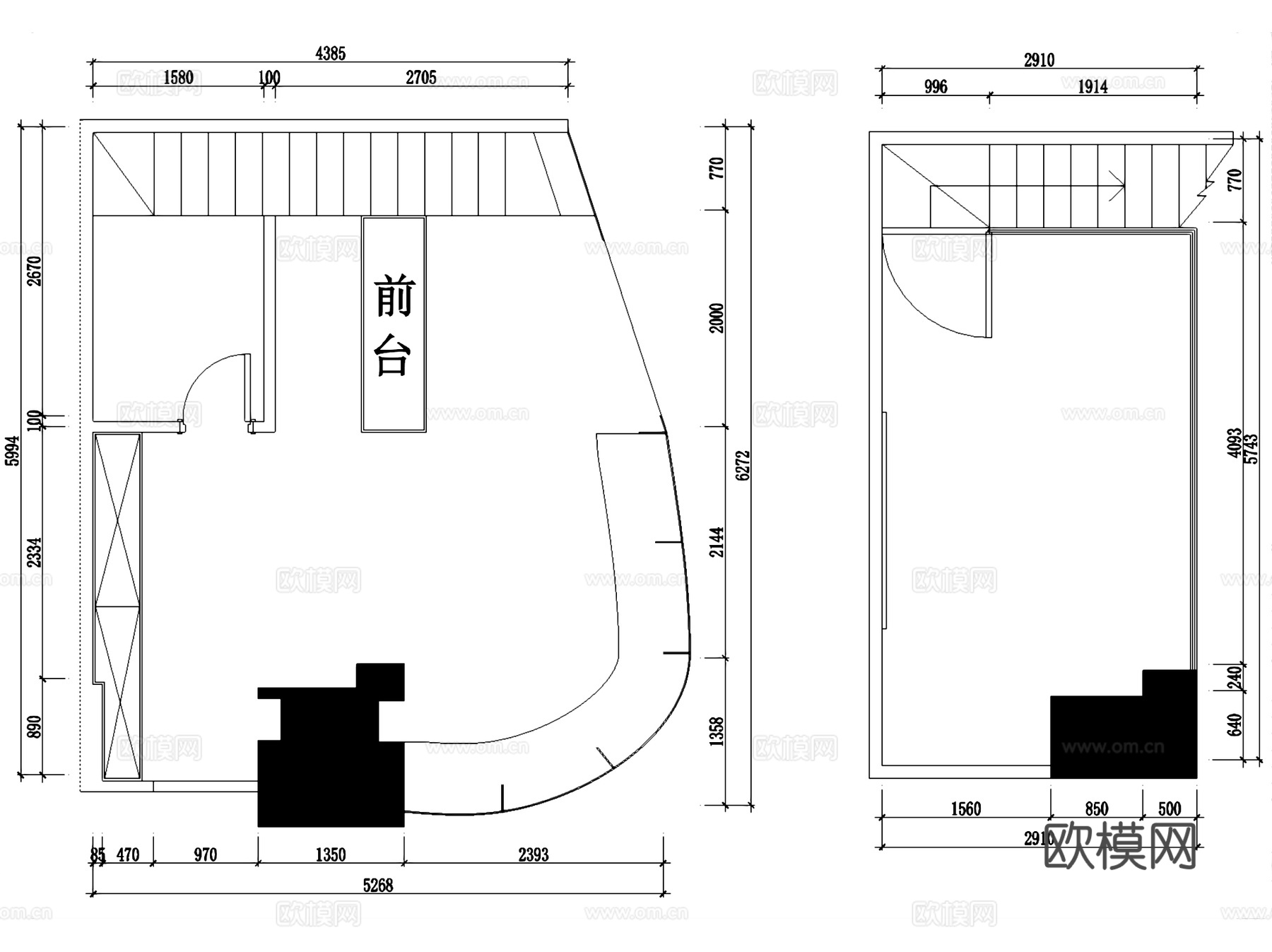 深圳海岸城猫咖商铺室内装饰CAD施工图+SUcad施工图