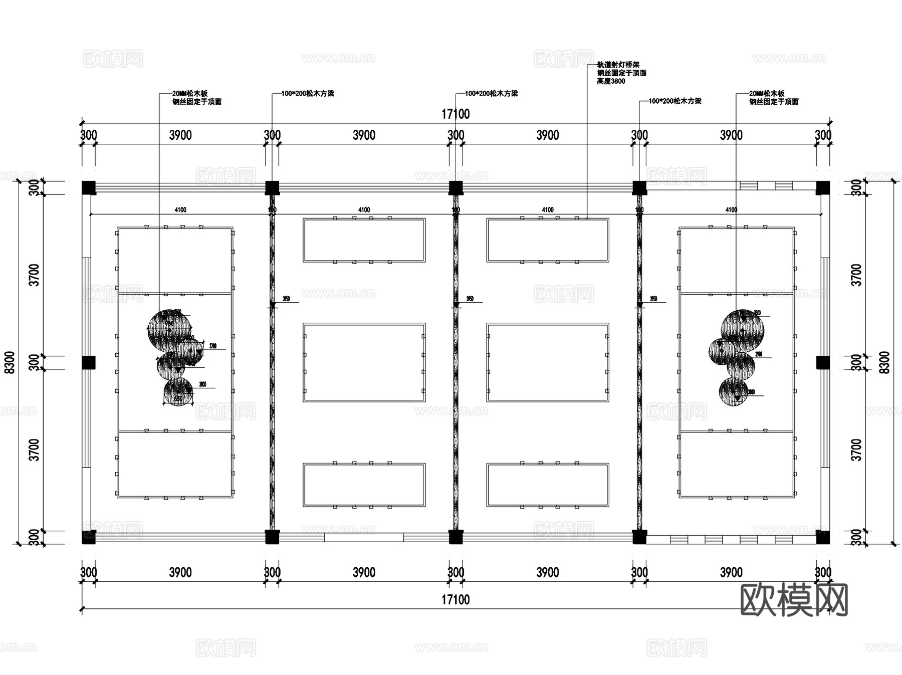 S3林盘三栋文创展销大厅室内工装CAD施工图cad施工图