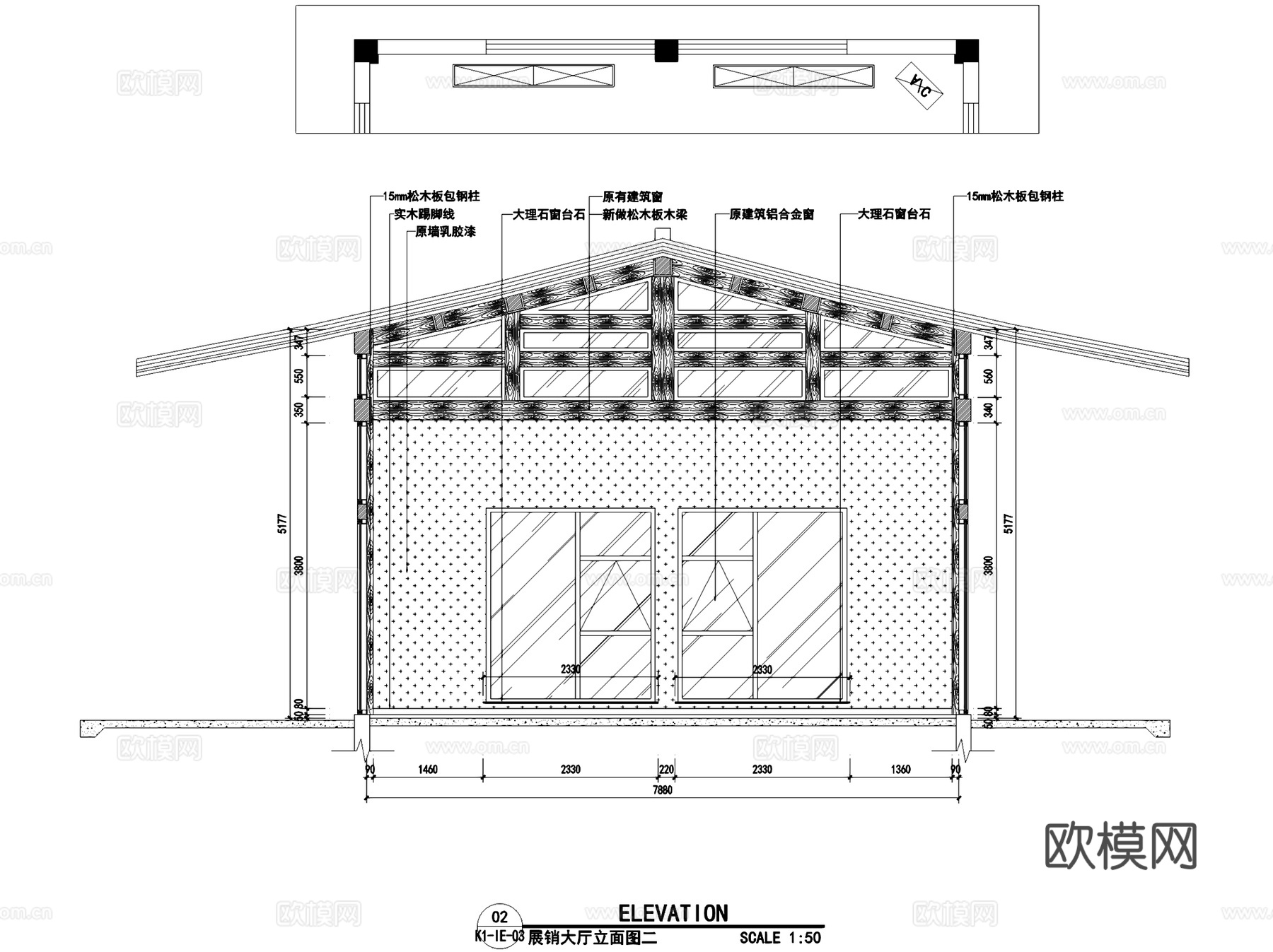 S3林盘三栋文创展销大厅室内工装CAD施工图cad施工图