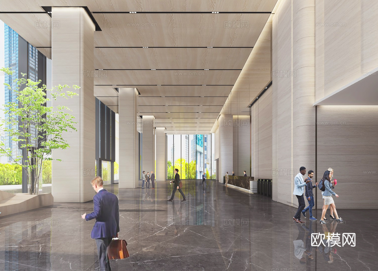 企业总部办公楼首层公区大堂电梯厅CAD施工图cad施工图