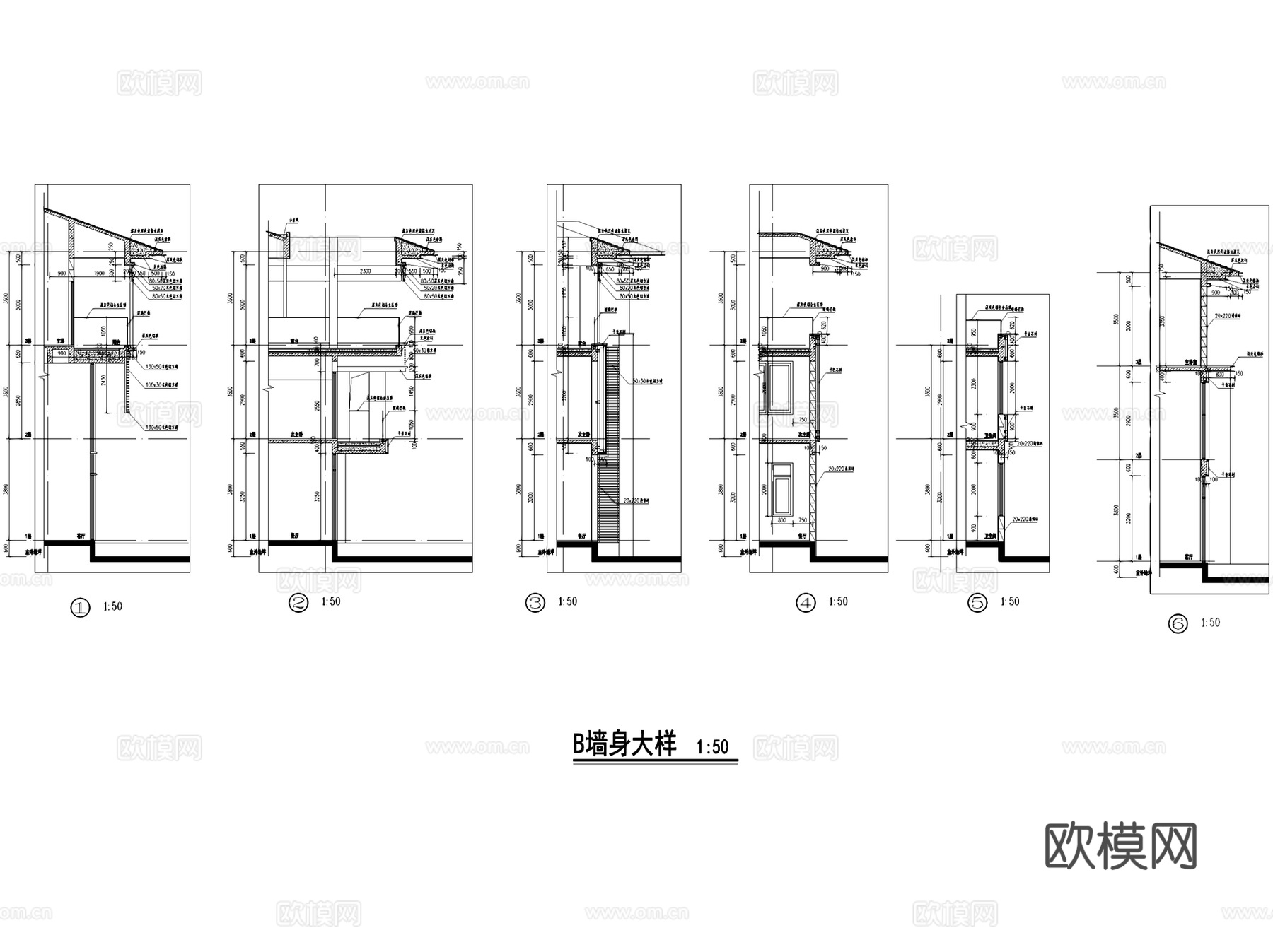 两厅三套间一单间三层别墅建筑CAD施工图cad施工图