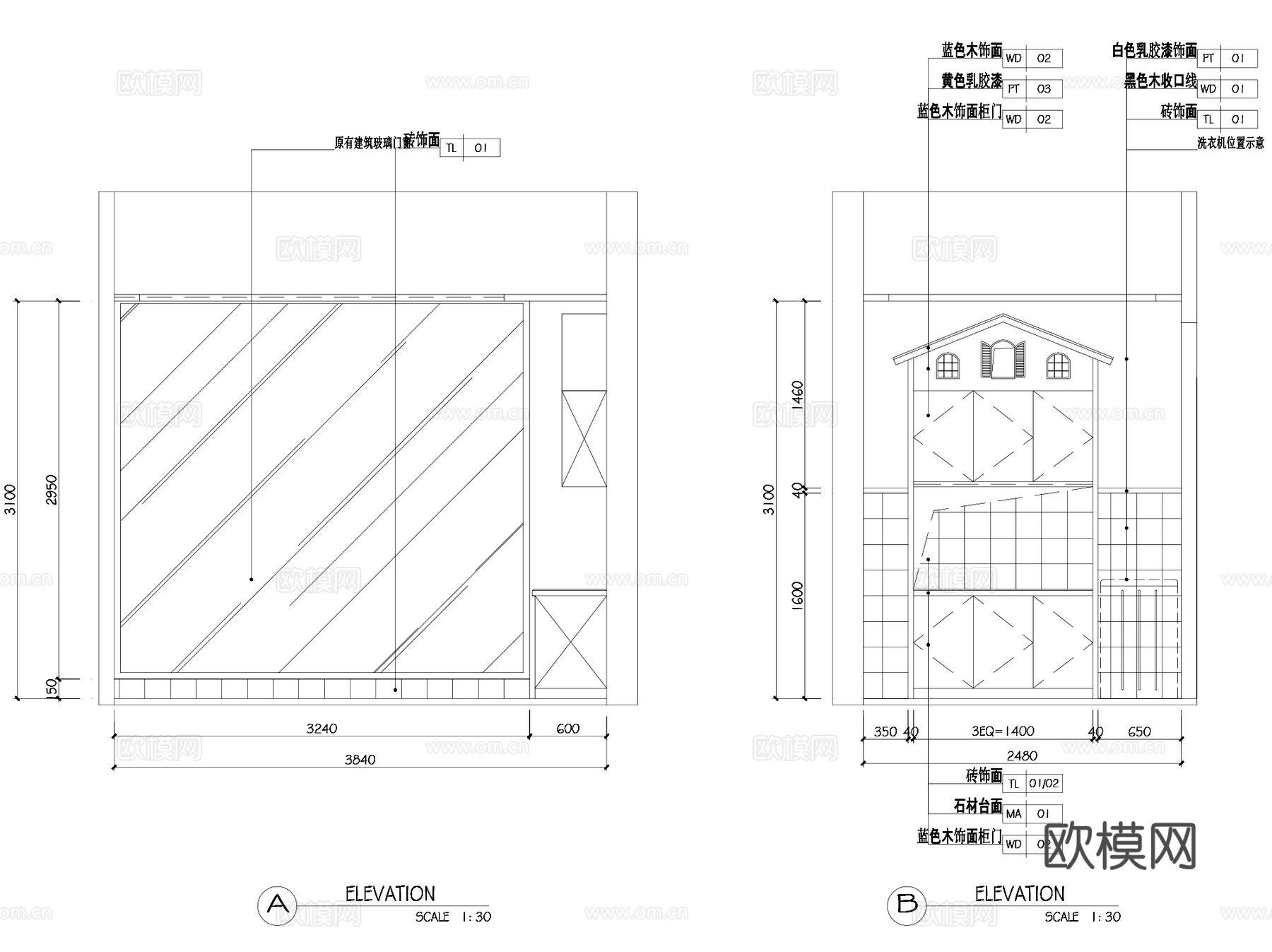 宠物店猫狗舍室内装饰CAD施工图整套cad施工图