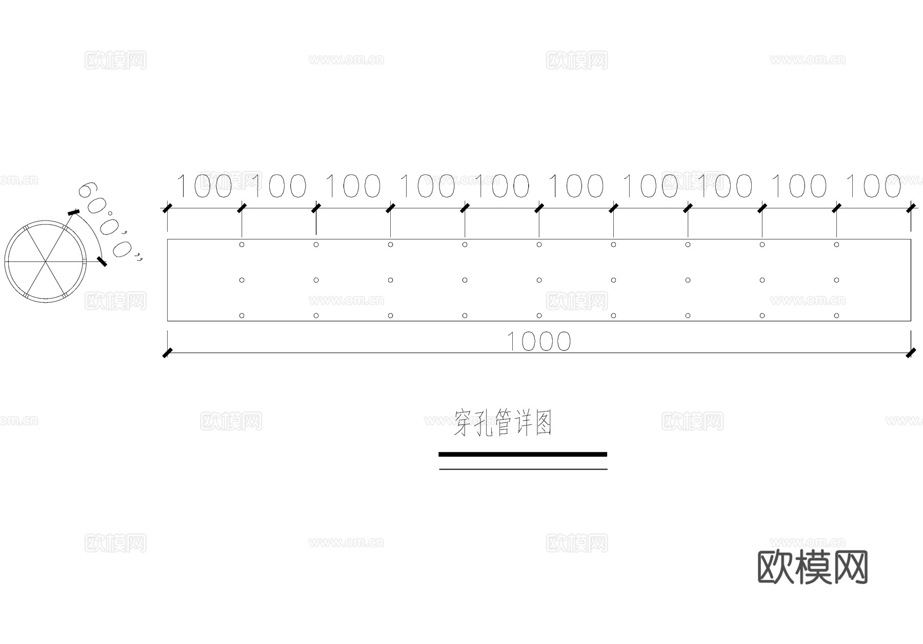 雨水花园溢流口 穿孔管 海绵城市设施给排水节点cad施工图