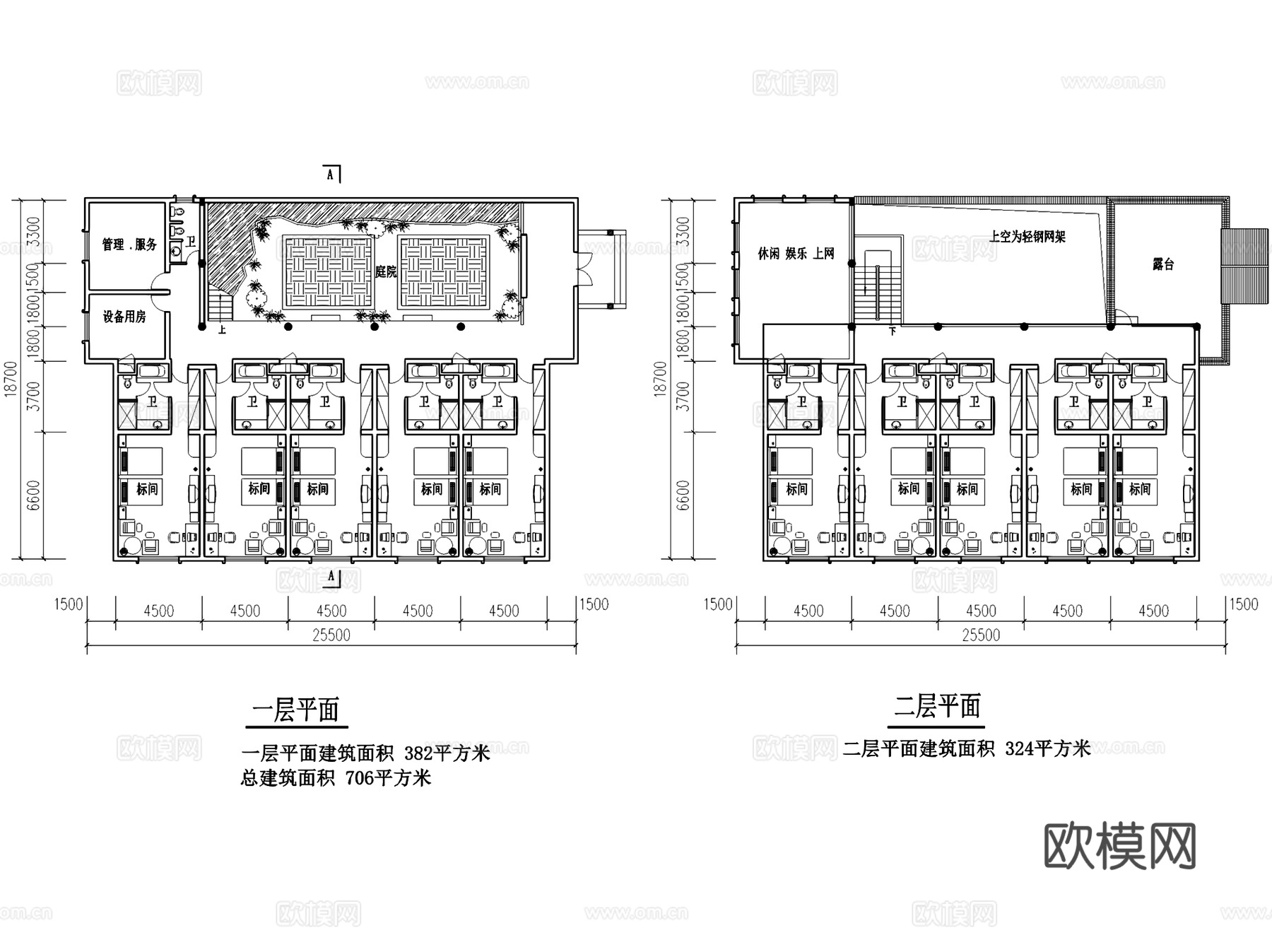 新中式徽派园林酒店建筑CAD施工图cad施工图