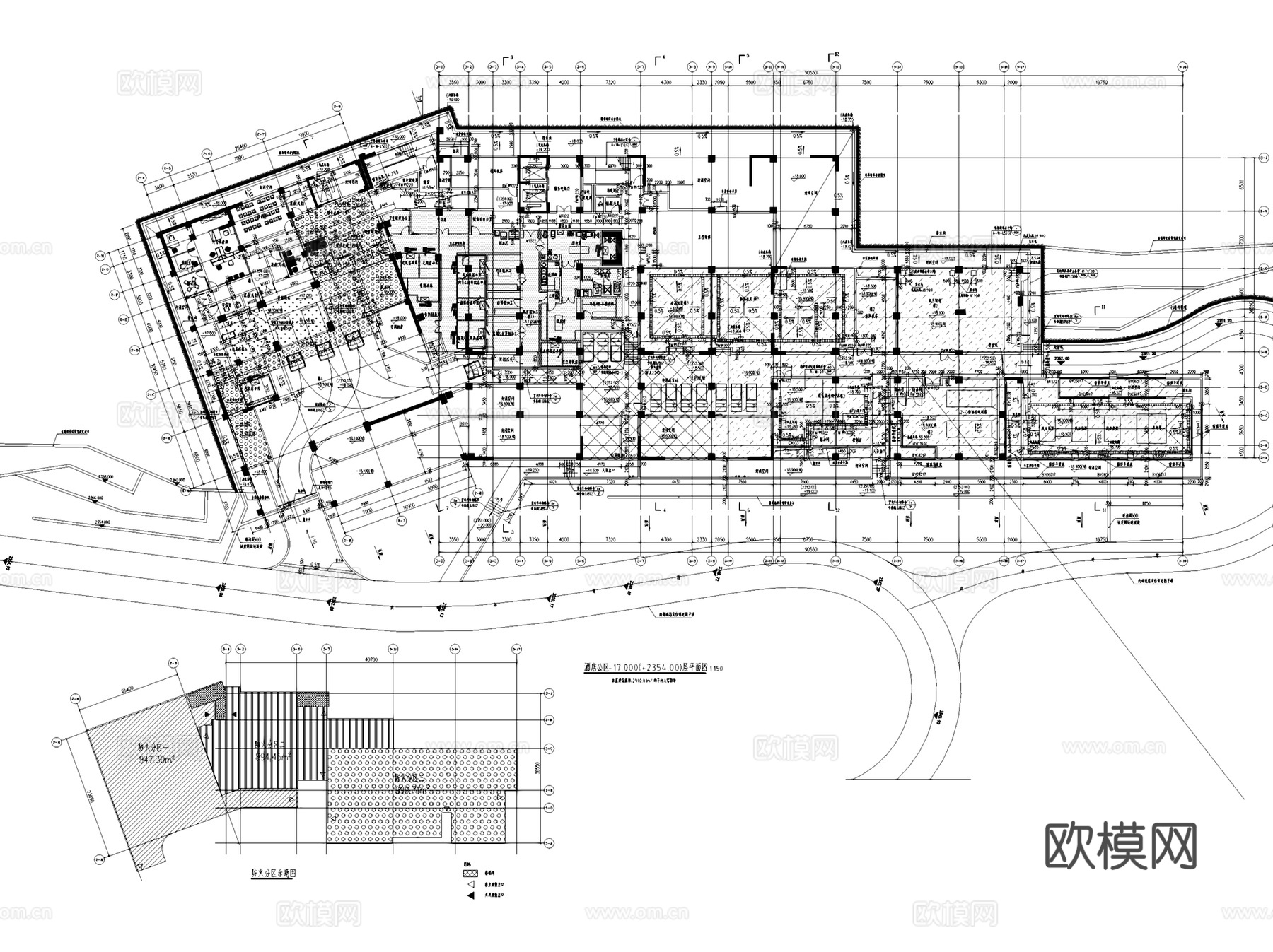 九寨沟丽思卡尔顿酒店建筑规划CAD施工图cad施工图