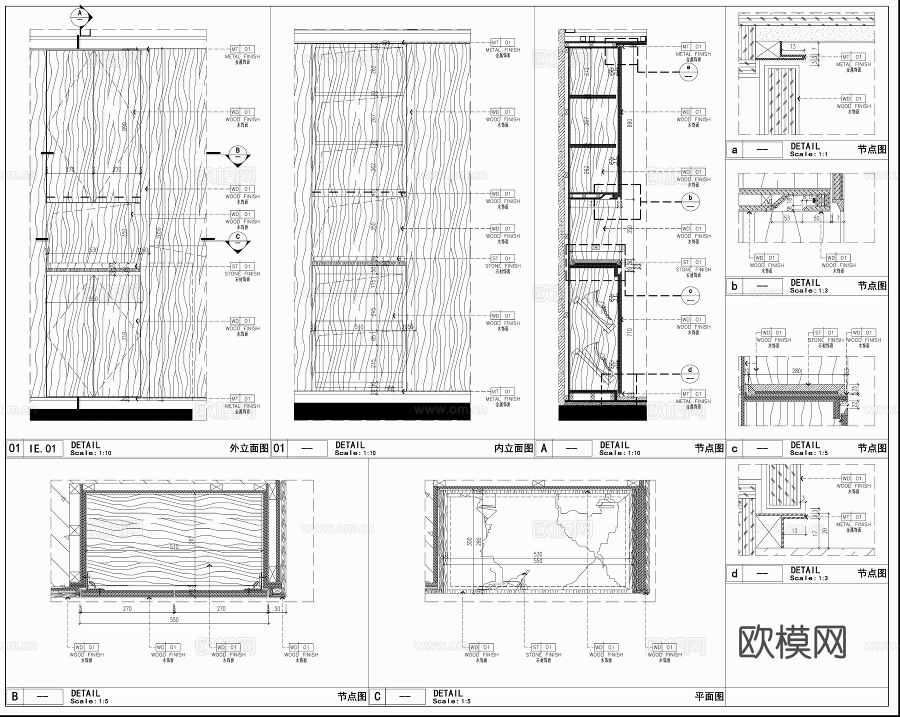 入户门鞋柜 边柜  原木风玄关柜  柜体节点cad施工图