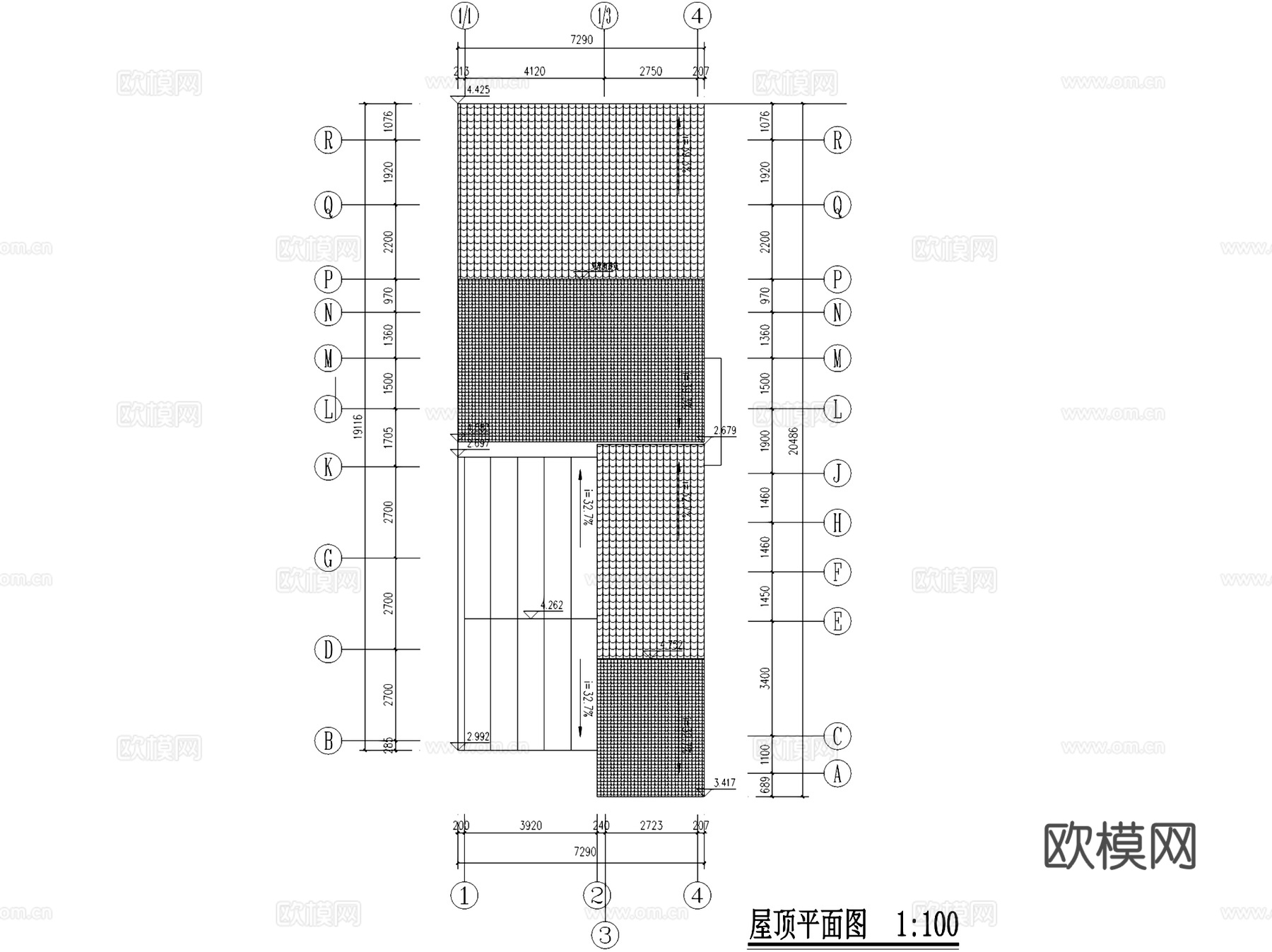 乡村民俗文化馆展厅建筑CAD施工图cad施工图