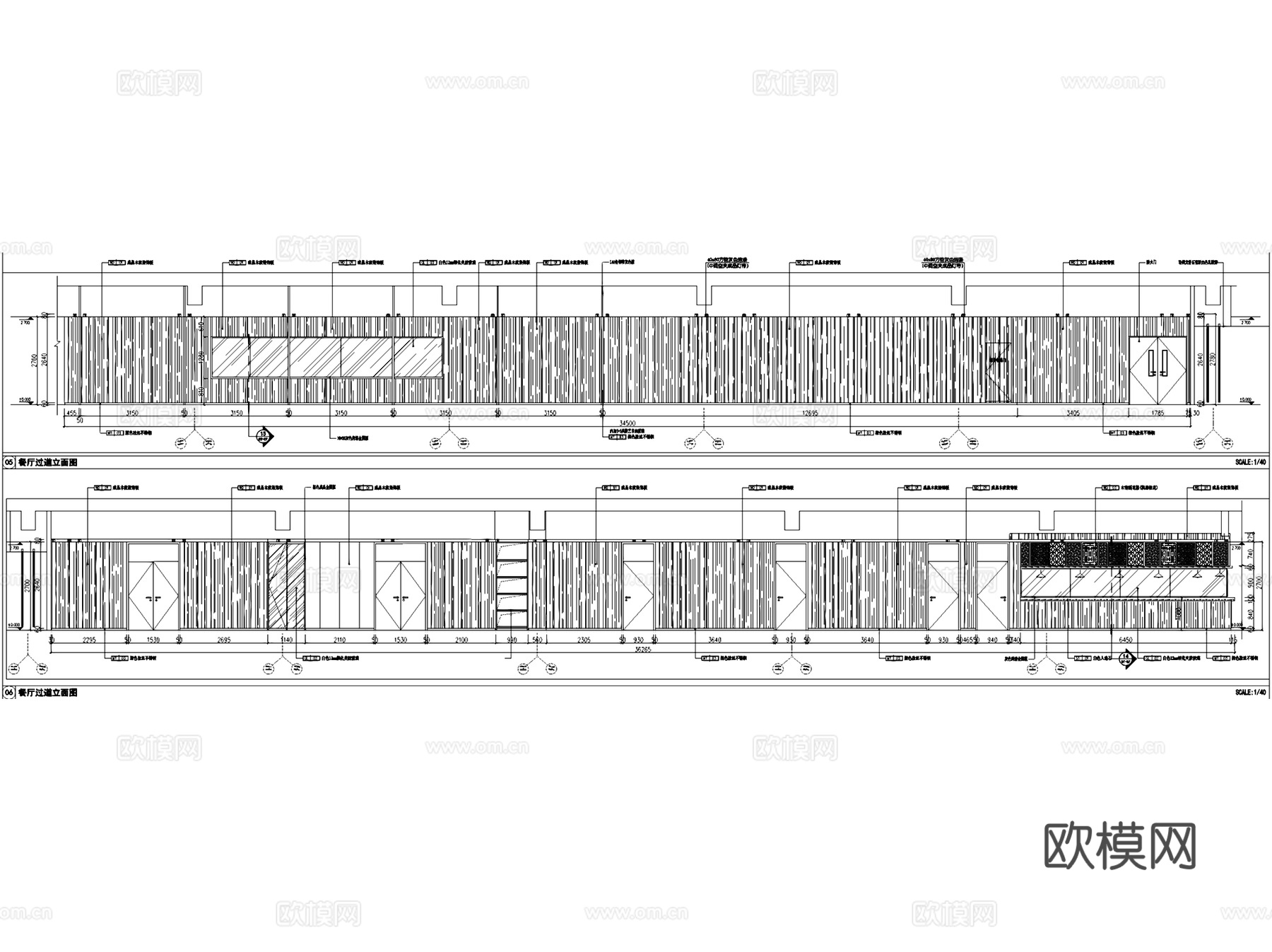 购物中心麒麟阁餐厅室内工装CAD施工图cad施工图