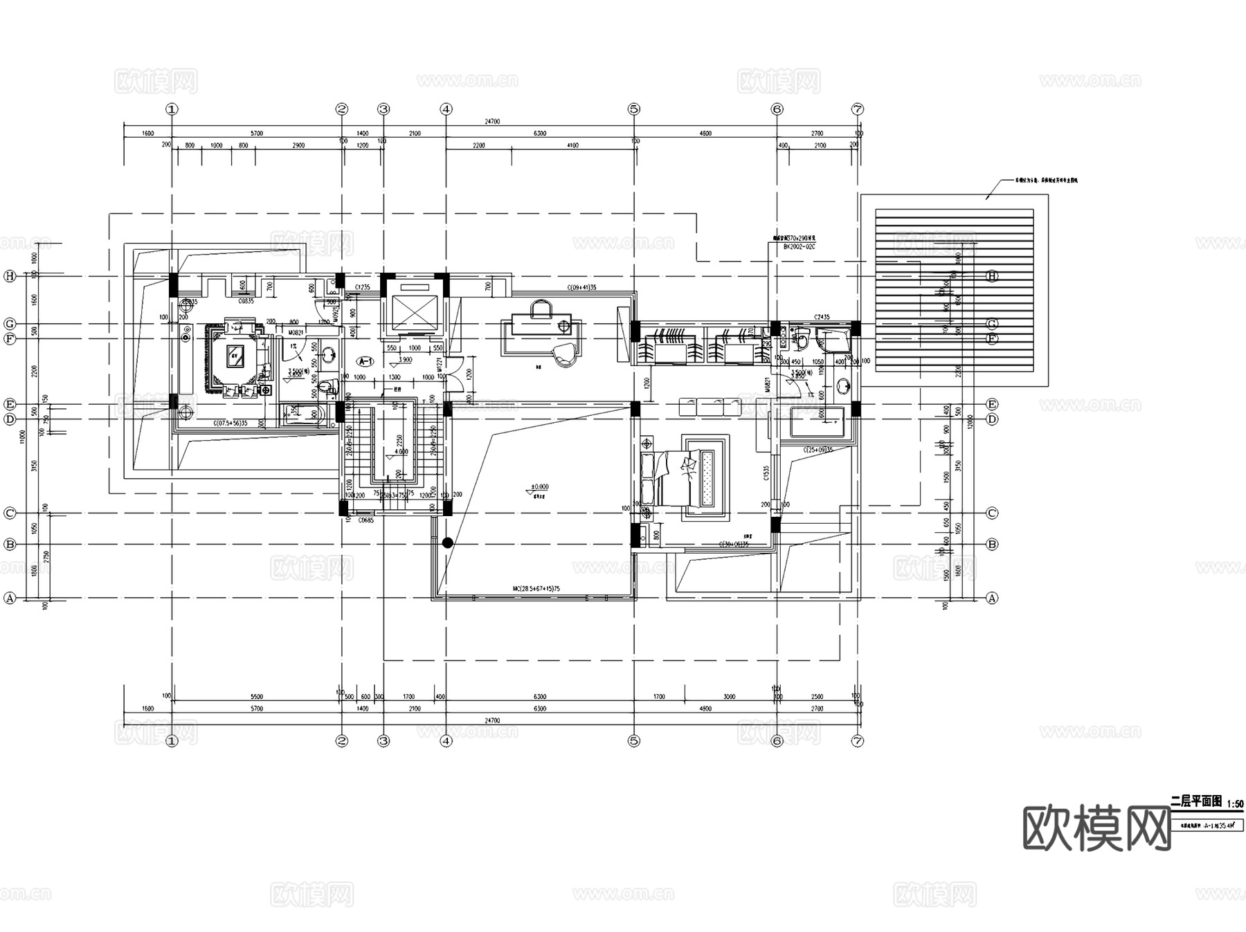 东部华侨城天麓八区山地别墅建筑CAD施工图cad施工图