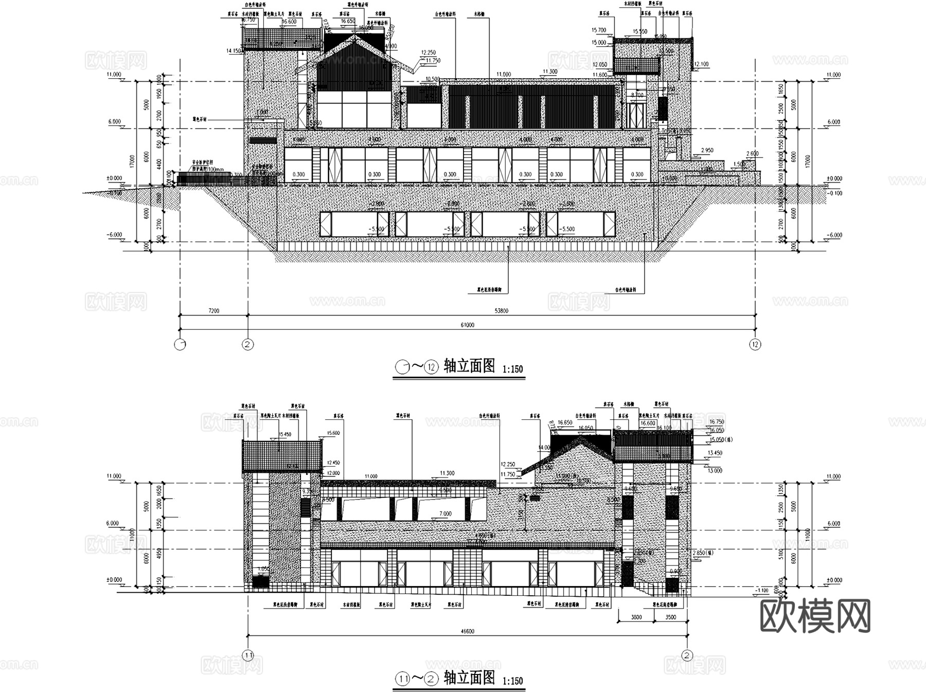 锦和千岛湖安麓酒店建筑规划CAD施工图cad施工图
