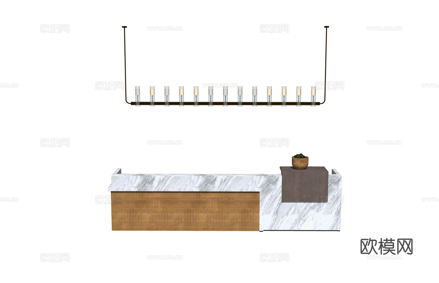 工位 酒店前台 办公 展厅 公司前台 工装su模型